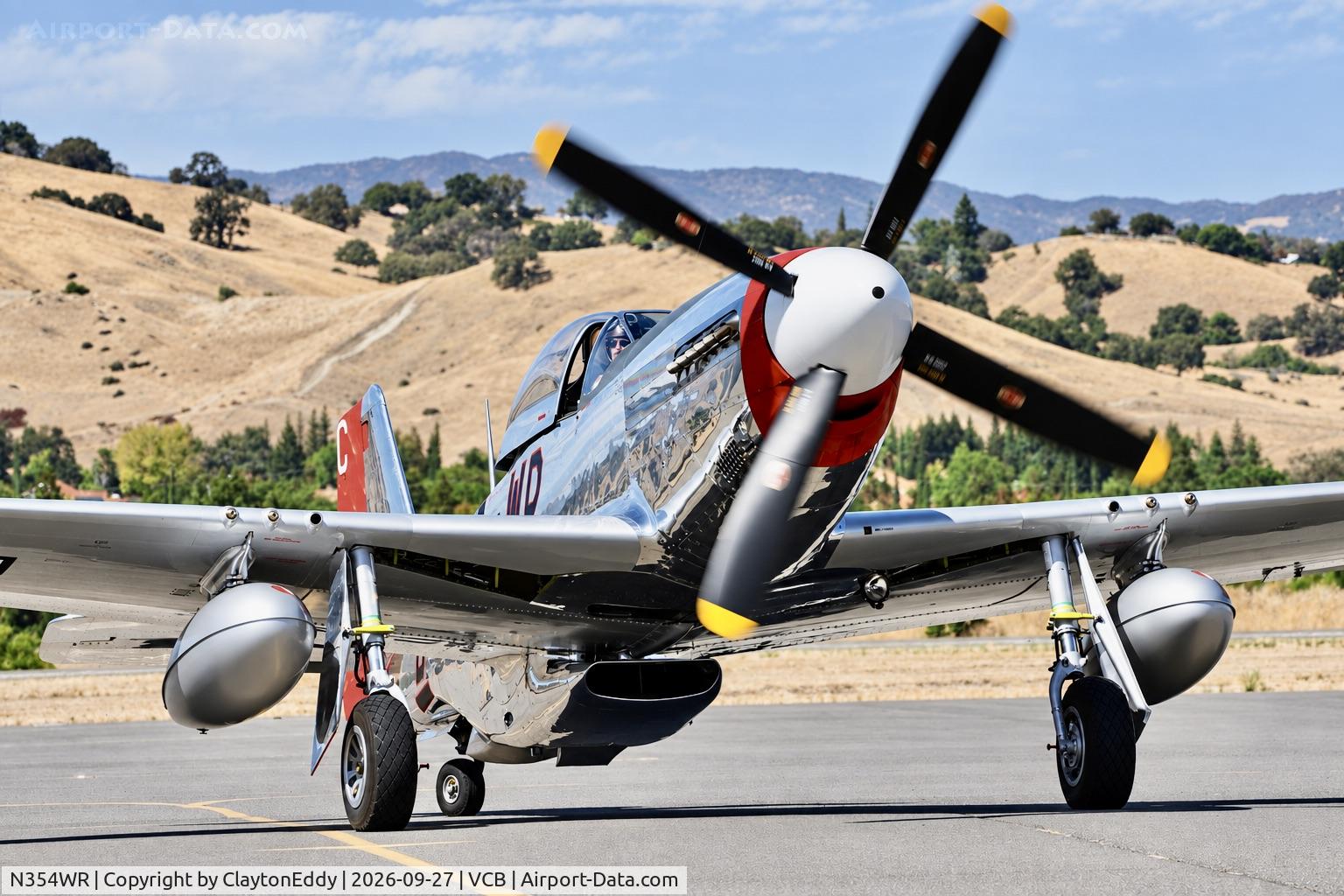 Aircraft N354WR, 1944 North American Aviation Inc P-51D-20-NA, c/n 44-72253, Plane, Trains and Automobile Nut Tree airport Vacaville California 2026., at VCB, photo by ClaytonEddy