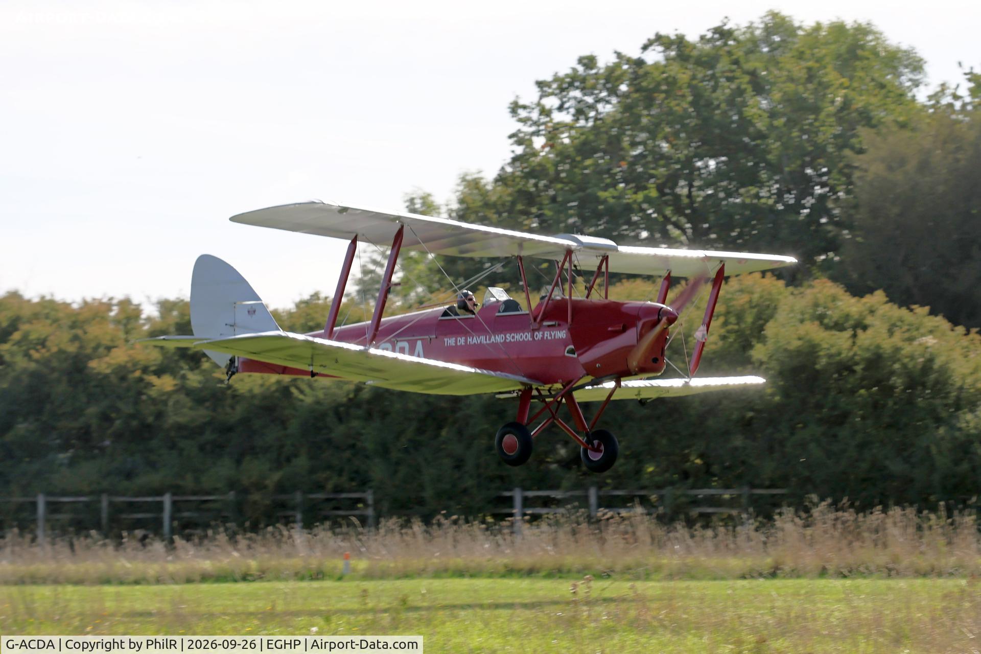 Aircraft G-ACDA, 1934 De Havilland DH-82A Tiger Moth II, c/n 3175, G-ACDA 1933 DH82A Tiger Moth STOL Championship Popham, at EGHP, photo by PhilR
