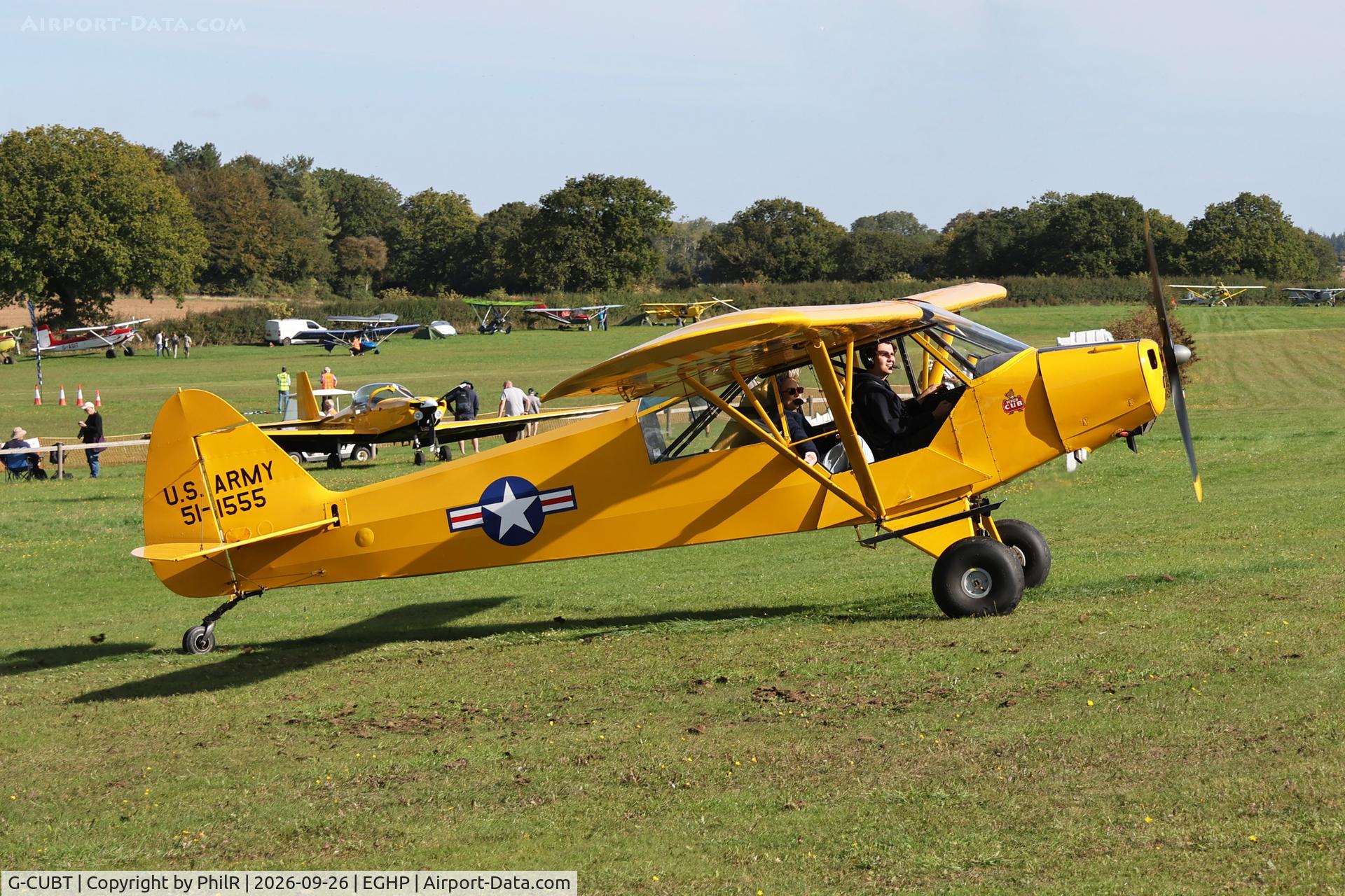 Aircraft G-CUBT, 1951 Piper L-18C Super Cub (PA-18-95), c/n 18-1555, 51-1555 (G-CUBT) 1951 Piper L-18C Super Cub STOL Championship Popham, at EGHP, photo by PhilR
