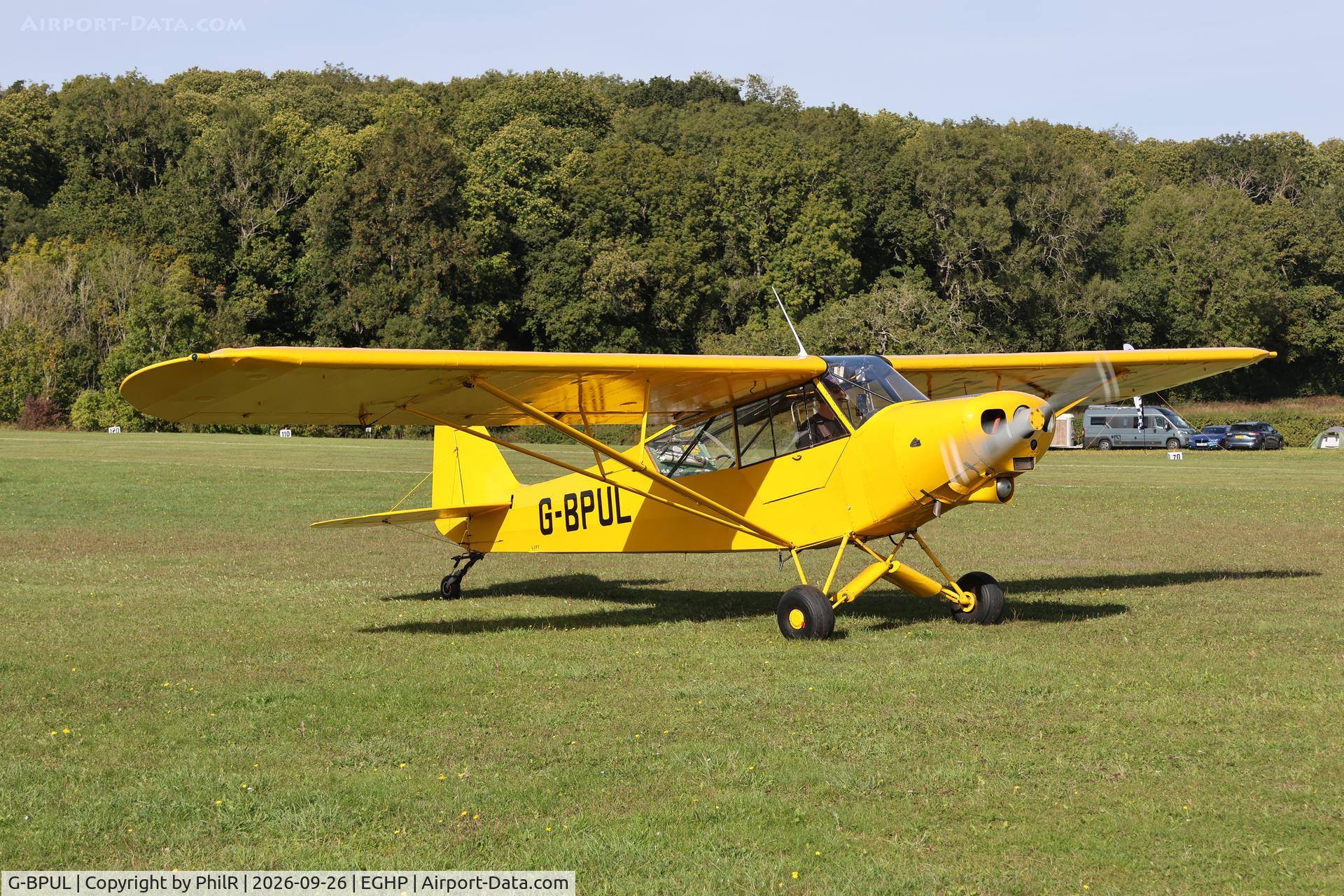 Aircraft G-BPUL, 1953 Piper L-18C Super Cub (PA-18-95), c/n 18-2517, G-BPUL 1953 Piper PA-18A-135 (modified) Super Cub STOL Championship Popham, at EGHP, photo by PhilR