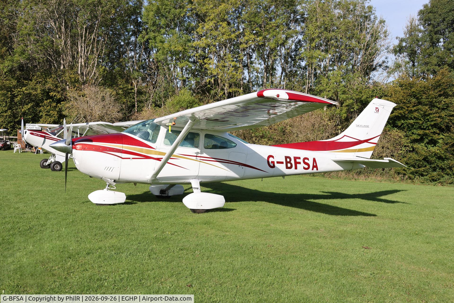 Aircraft G-BFSA, 1978 Reims Cessna F182Q, c/n 0074, G-BFSA 1978 Reims Cessna F182Q Skylane STOL Championship Popham, at EGHP, photo by PhilR