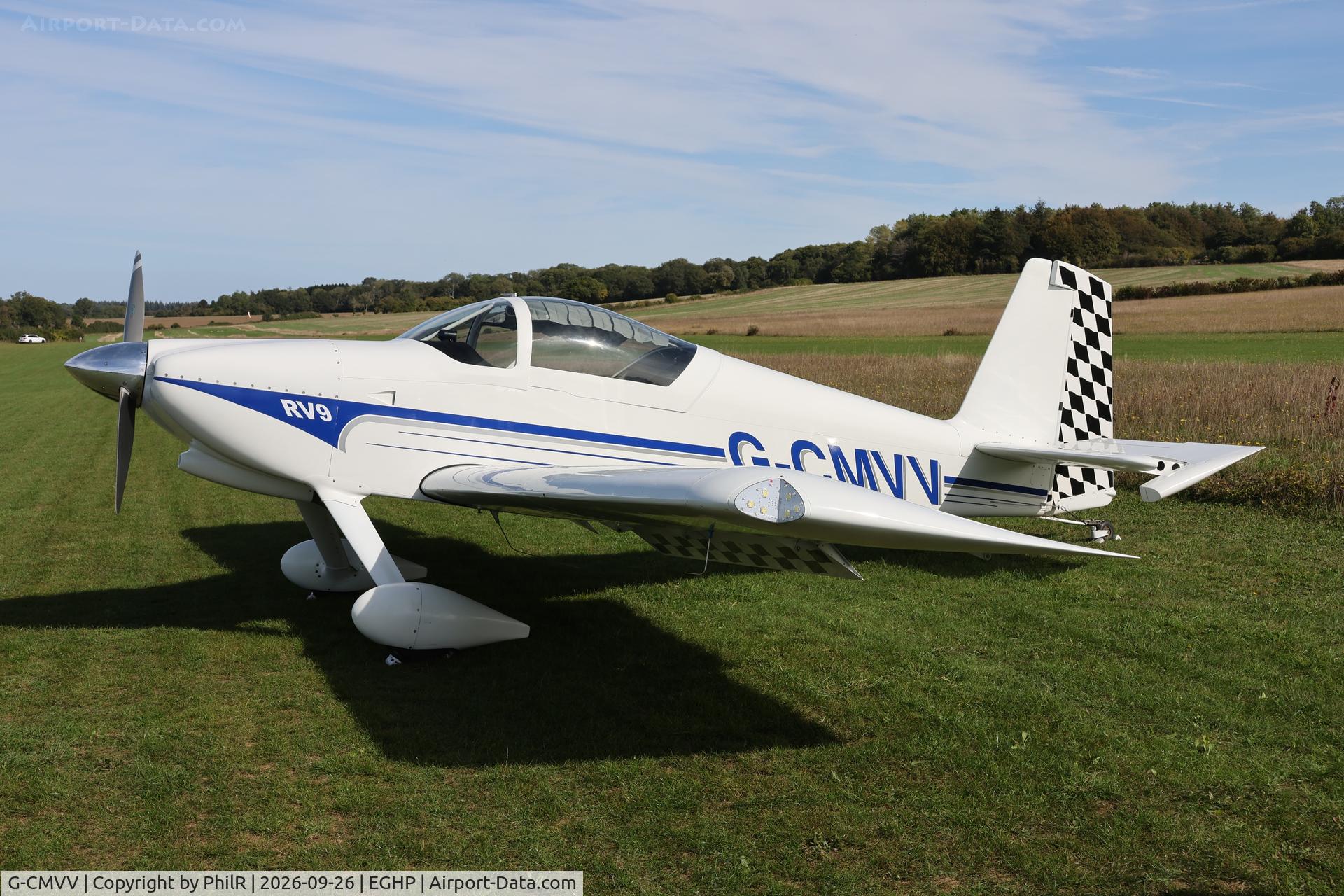 Aircraft G-CMVV, 2024 Vans RV-9, c/n LAA 320-15423, G-CMVV 2024 VANS RV-9 STOL Championship Popham, at EGHP, photo by PhilR