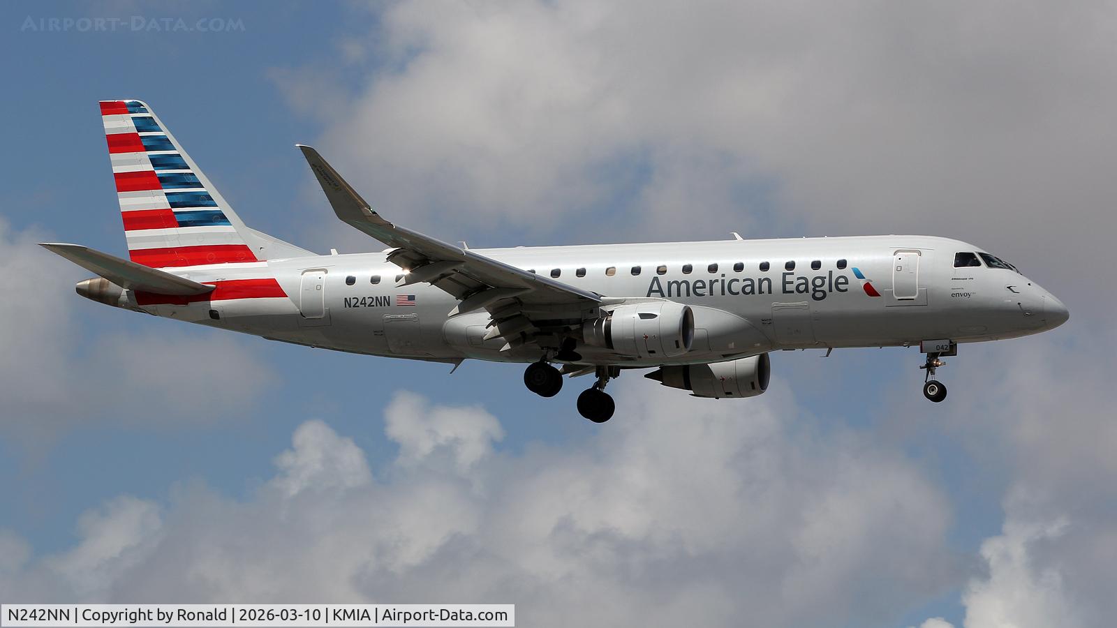Aircraft N242NN, 2016 Embraer 175LR (ERJ-170-200LR), c/n 17000601, at mia, at KMIA, photo by Ronald