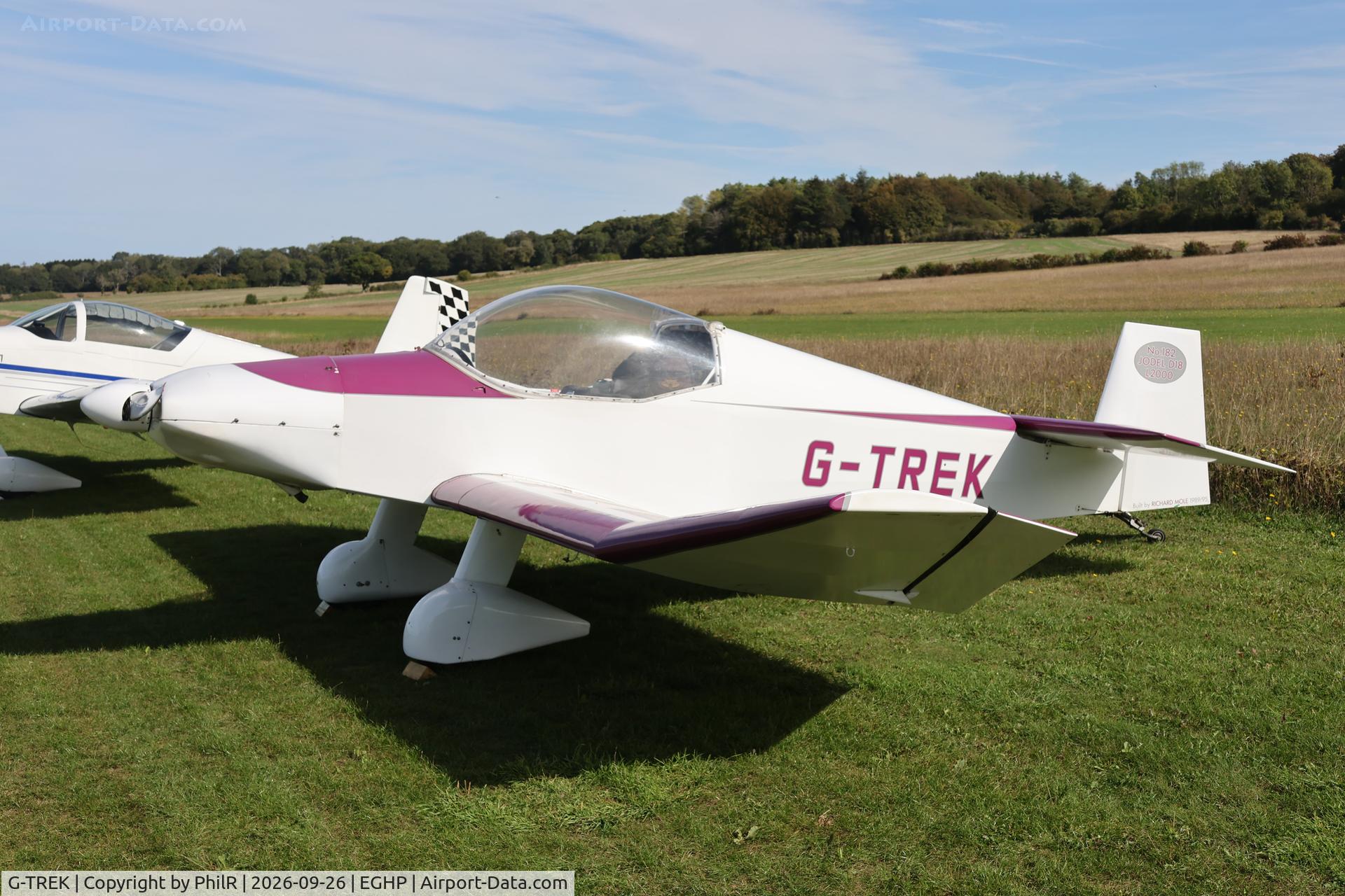 Aircraft G-TREK, 1995 Jodel D-18, c/n PFA 169-11265, G-TREK 1995 Jodel D18 STOL Championship Popham, at EGHP, photo by PhilR