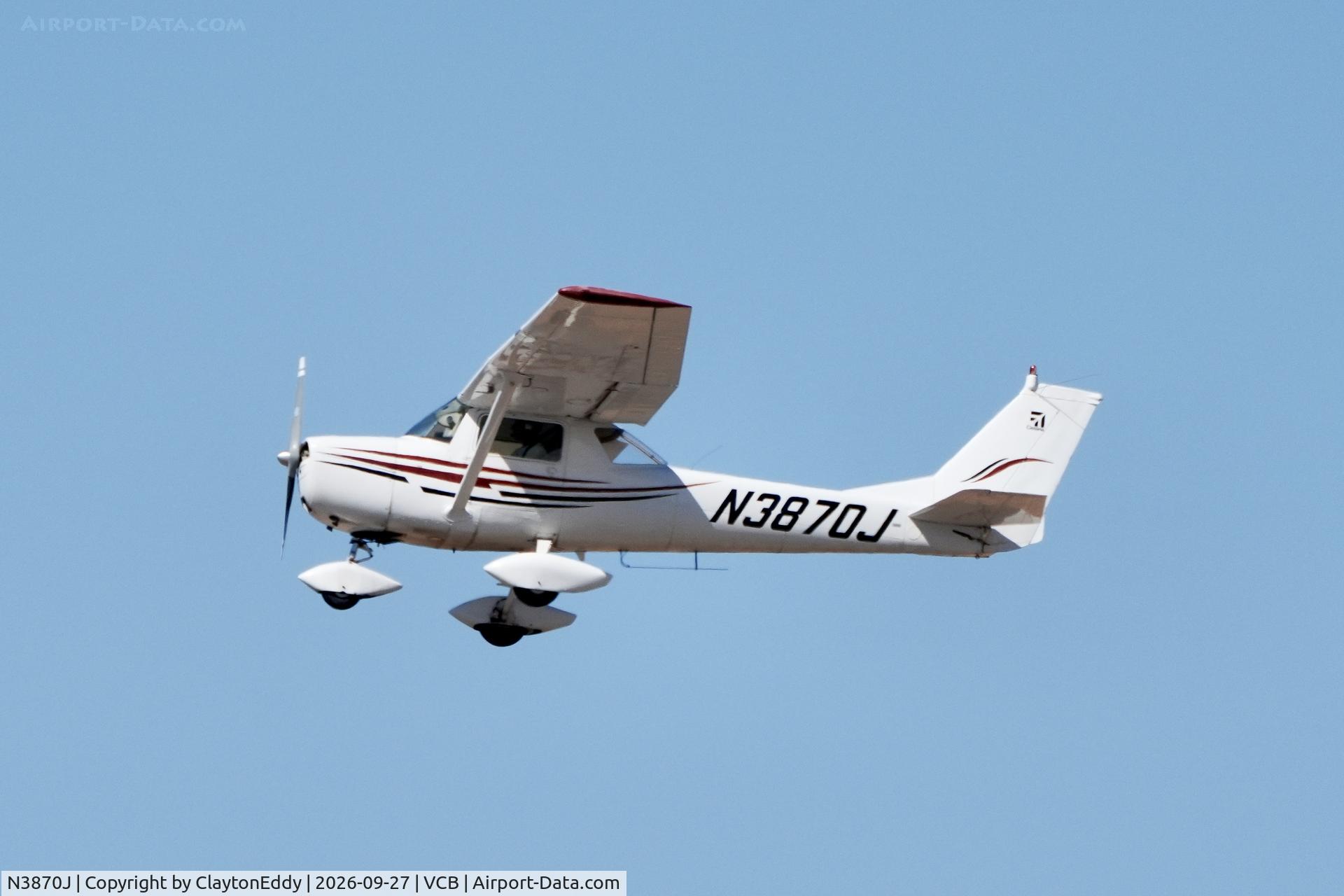 Aircraft N3870J, 1966 Cessna 150G, c/n 15065170, Nut Tree Vacaville airport in California 2026., at VCB, photo by ClaytonEddy