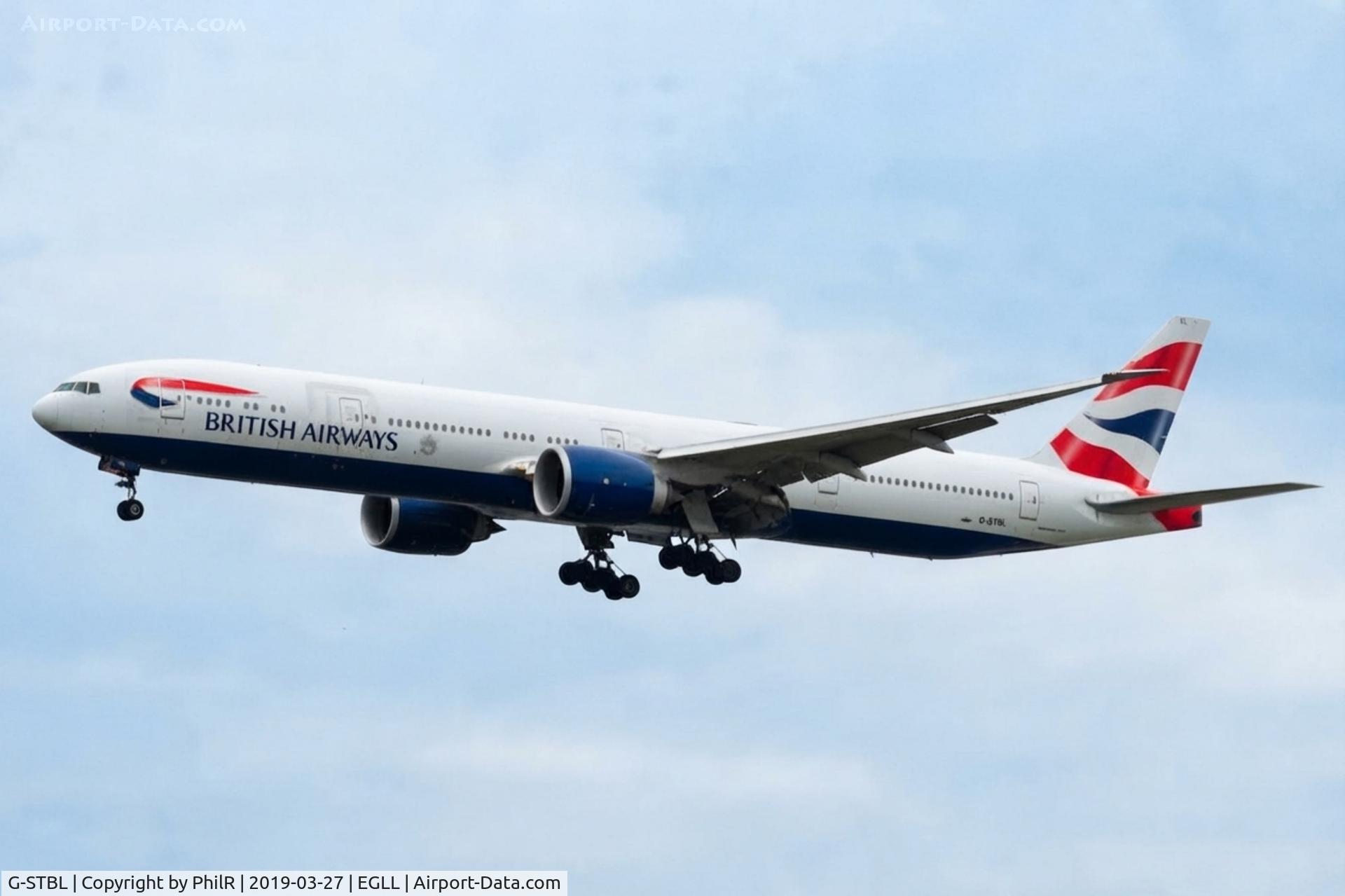 Aircraft G-STBL, 2014 Boeing 777-336/ER, c/n 42124, G-STBL 2014 B777-300 Bedfont LHR, at EGLL, photo by PhilR