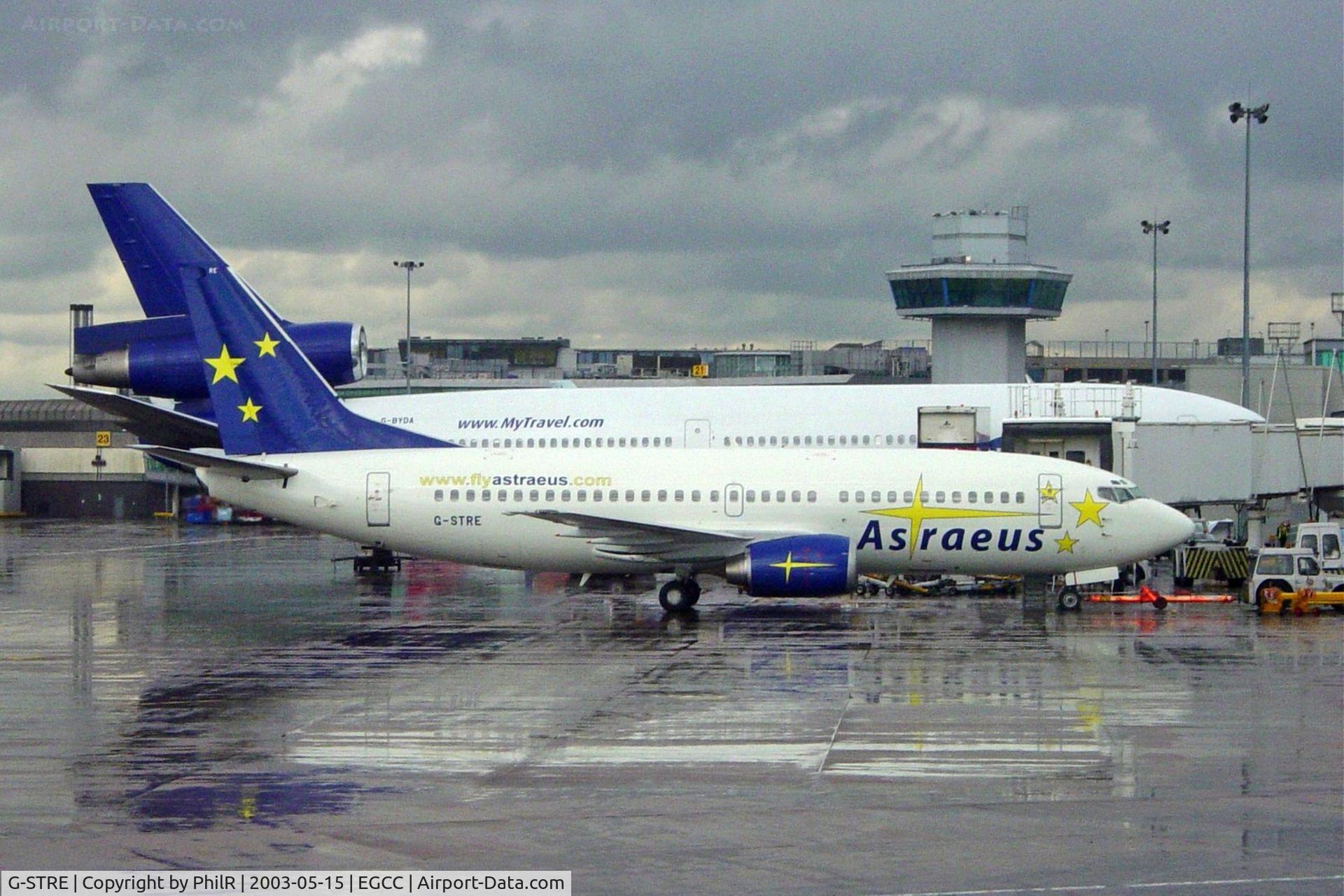 Aircraft G-STRE, 1998 Boeing 737-36N, c/n 28572 l/n 3031, G-STRE 1998 Boeing 737-36N Astraeus Manchester, at EGCC, photo by PhilR