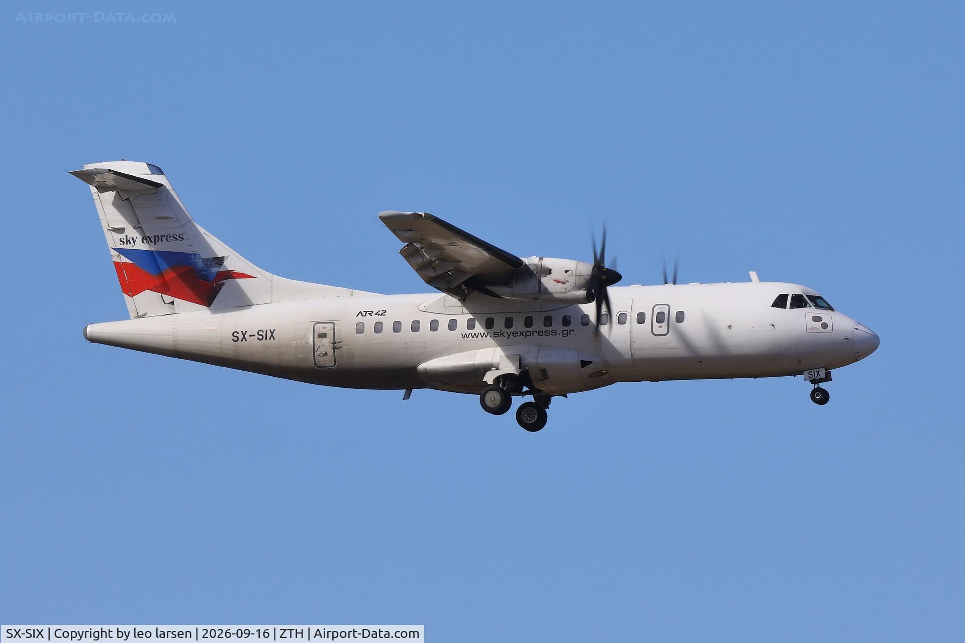 Aircraft SX-SIX, 1997 ATR 42-512, c/n 544, Zakynthos 16.9.2026, at ZTH, photo by leo larsen