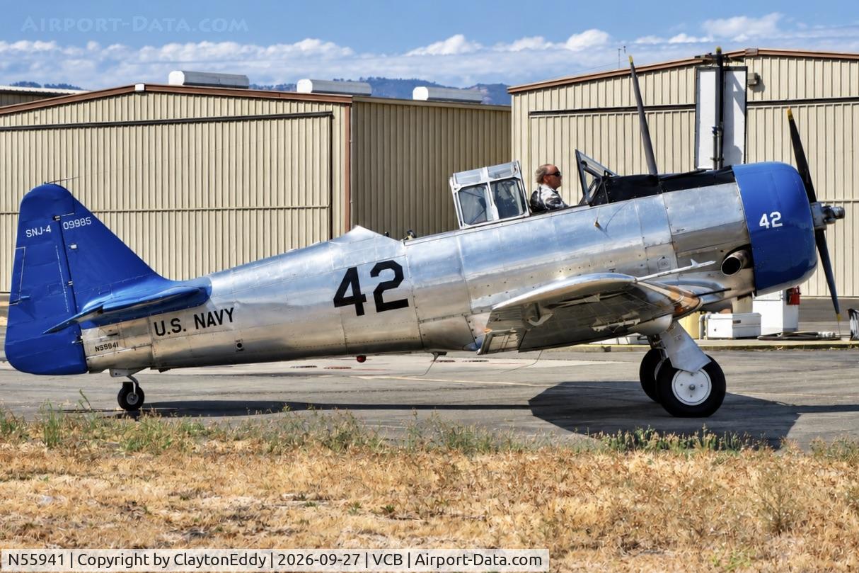 Aircraft N55941, 1942 North American AT-6, c/n 88-9544, Planes, Trains, and Automobiles Nut Tree Vacaville in California 2026., at VCB, photo by ClaytonEddy