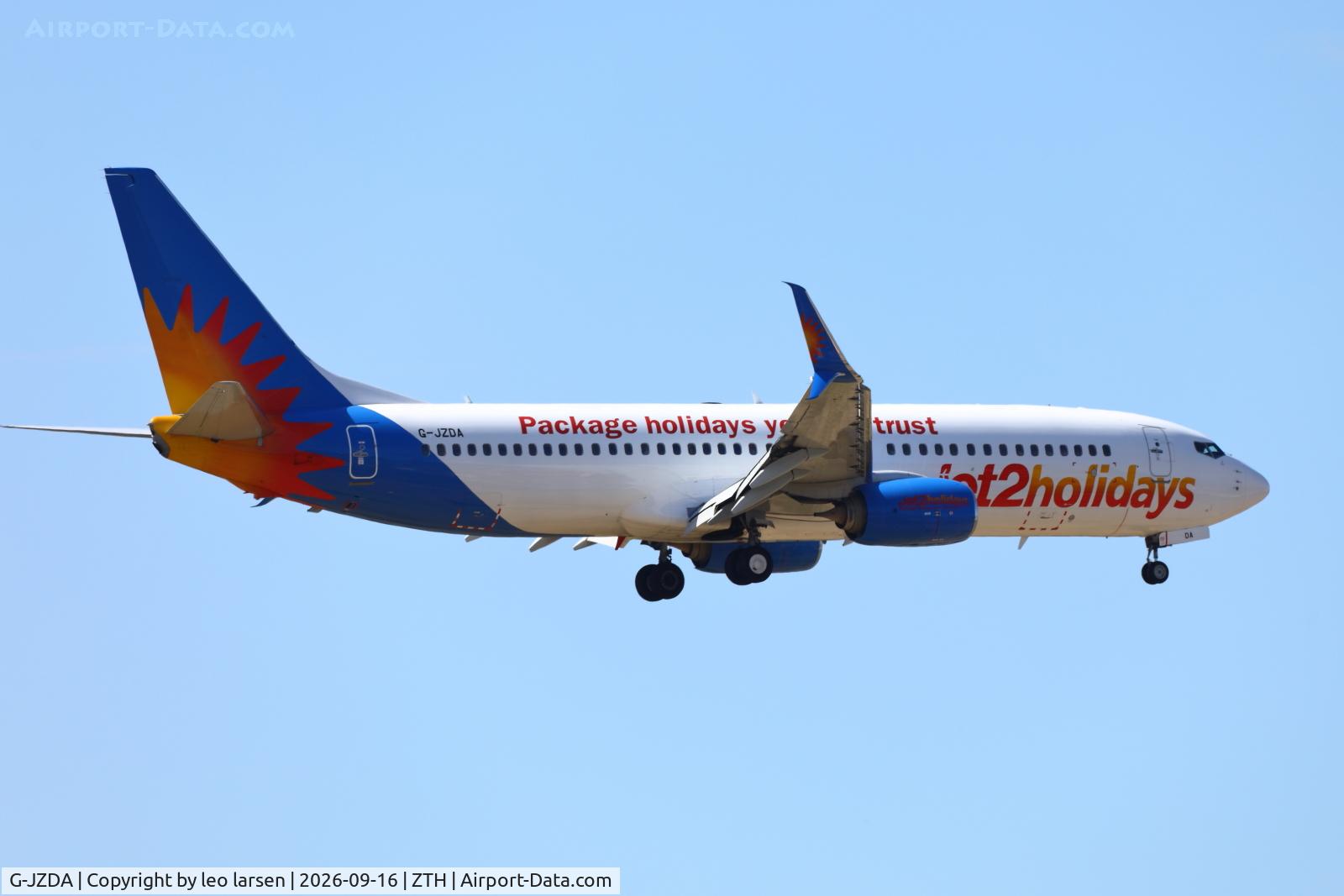 Aircraft G-JZDA, 2012 Boeing 737-82R, c/n 40014 l/n 4298, Zakynthos 16.9.2026, at ZTH, photo by leo larsen