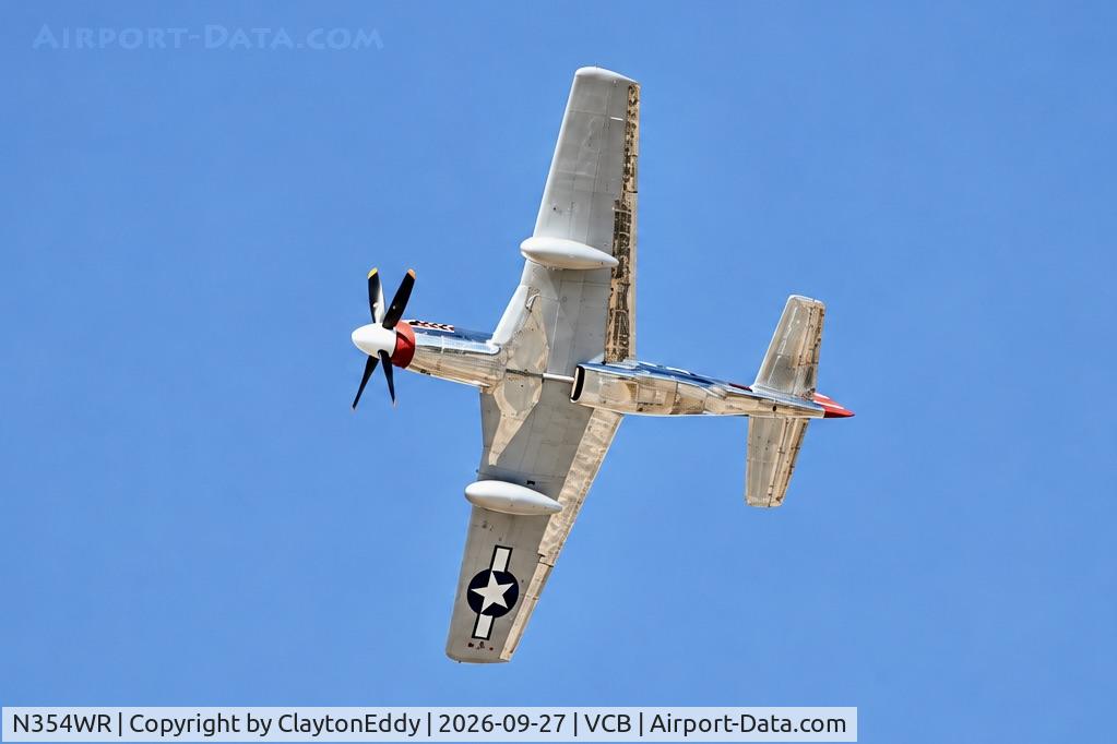 Aircraft N354WR, 1944 North American Aviation Inc P-51D-20-NA, c/n 44-72253, Planes, Trains, and Automobiles Nut Tree Airport in California 2026., at VCB, photo by ClaytonEddy