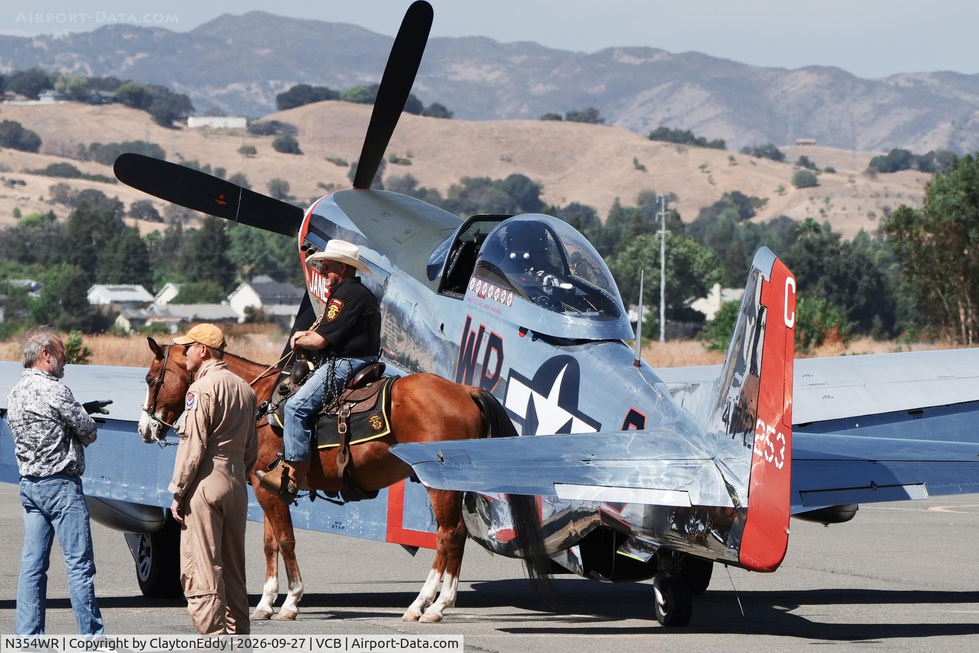 Aircraft N354WR, 1944 North American Aviation Inc P-51D-20-NA, c/n 44-72253, Planes, Trains, and Automobiles Nut Tree Airport Vacaville California 2026., at VCB, photo by ClaytonEddy