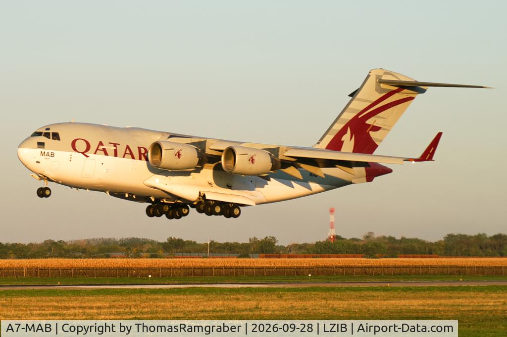 Aircraft A7-MAB, 2009 Boeing C-17A Globemaster III, c/n F-209/QA-2, Qatar - Emiri Boeing C-17 Globemaster III, at LZIB, photo by ThomasRamgraber