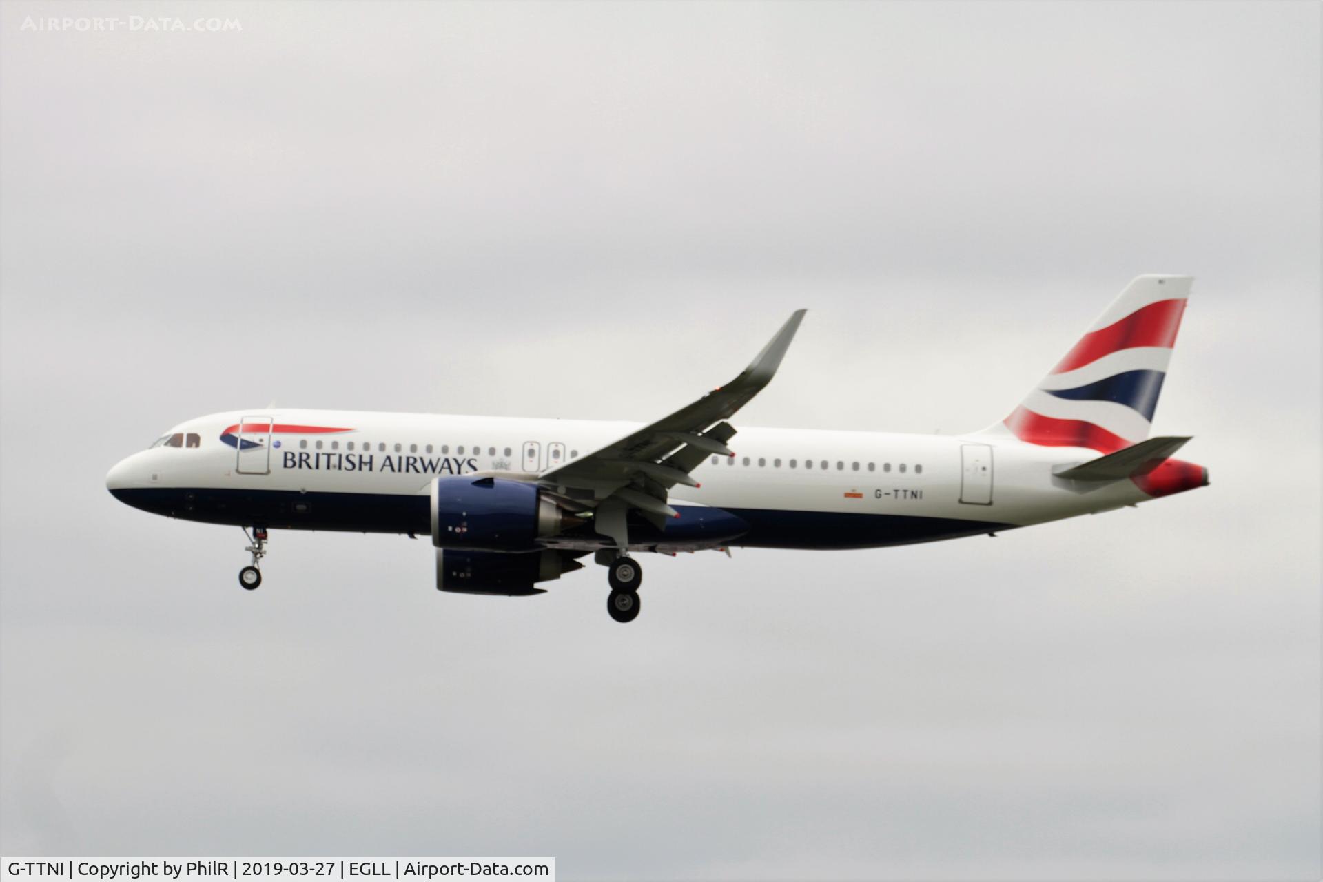 Aircraft G-TTNI, 2019 Airbus A320-251N, c/n 8767, G-TTNI 2019 A320-200 Bedfont LHR, at EGLL, photo by PhilR