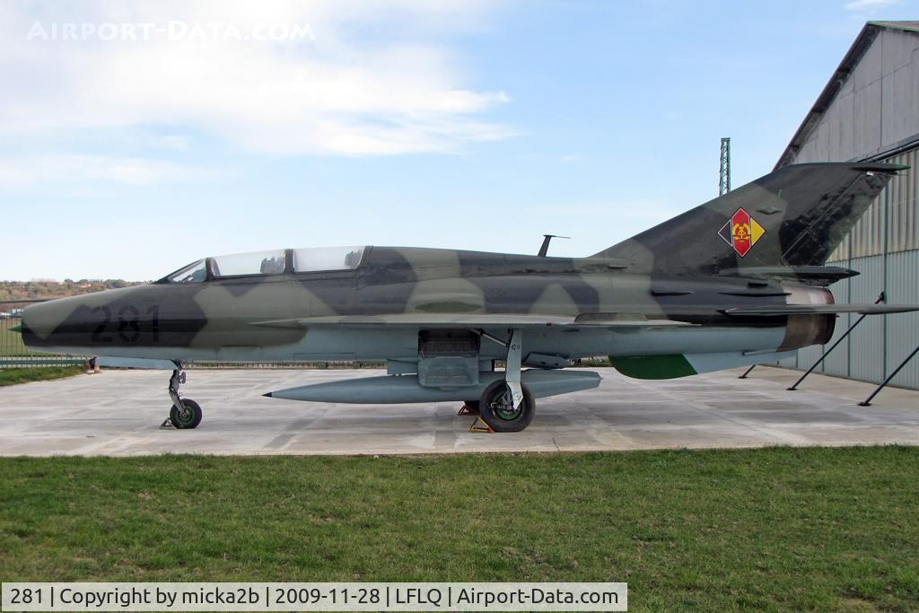Aircraft 281, Mikoyan-Gurevich MiG-21UT, c/n 663820, Preserved, at LFLQ, photo by micka2b