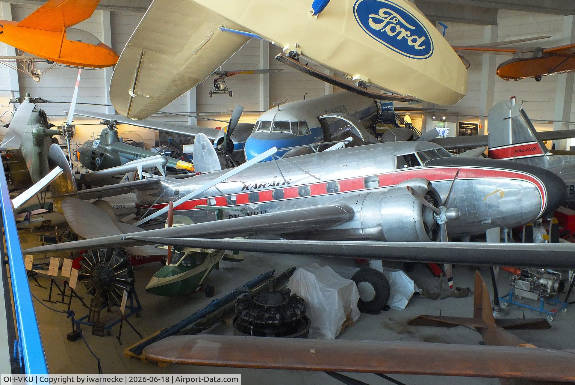 Aircraft OH-VKU, Lockheed 18-56 Lodestar Lodestar, c/n 2006, Lockheed 18-56 Lodestar with geophysical surveying equipment at the Suomen Ilmailumuseo (Finnish Aviation Museum), Vantaa, photo by iwarnecke