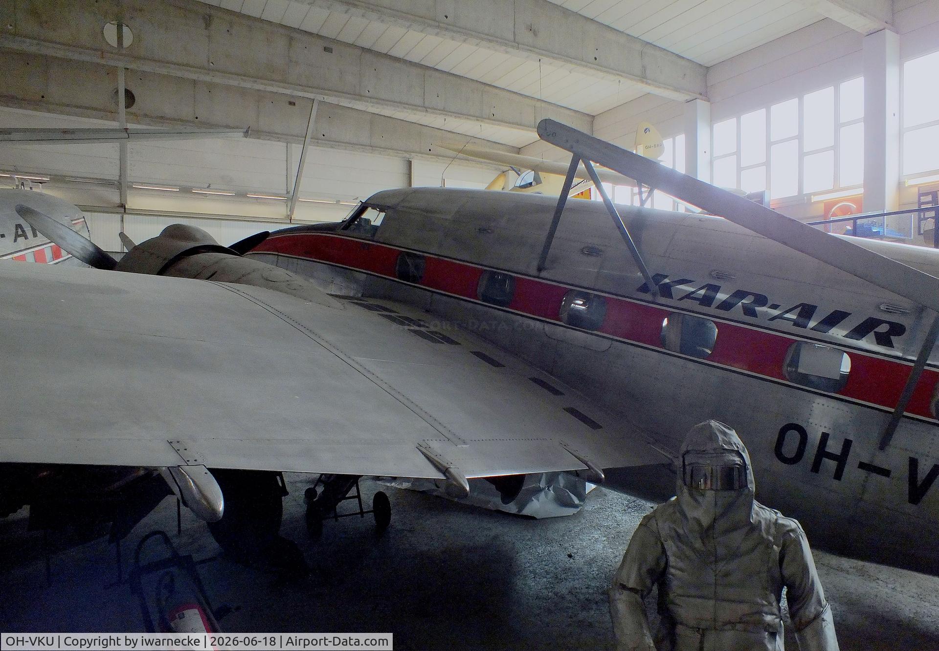 Aircraft OH-VKU, Lockheed 18-56 Lodestar Lodestar, c/n 2006, Lockheed 18-56 Lodestar with geophysical surveying equipment at the Suomen Ilmailumuseo (Finnish Aviation Museum), Vantaa, photo by iwarnecke