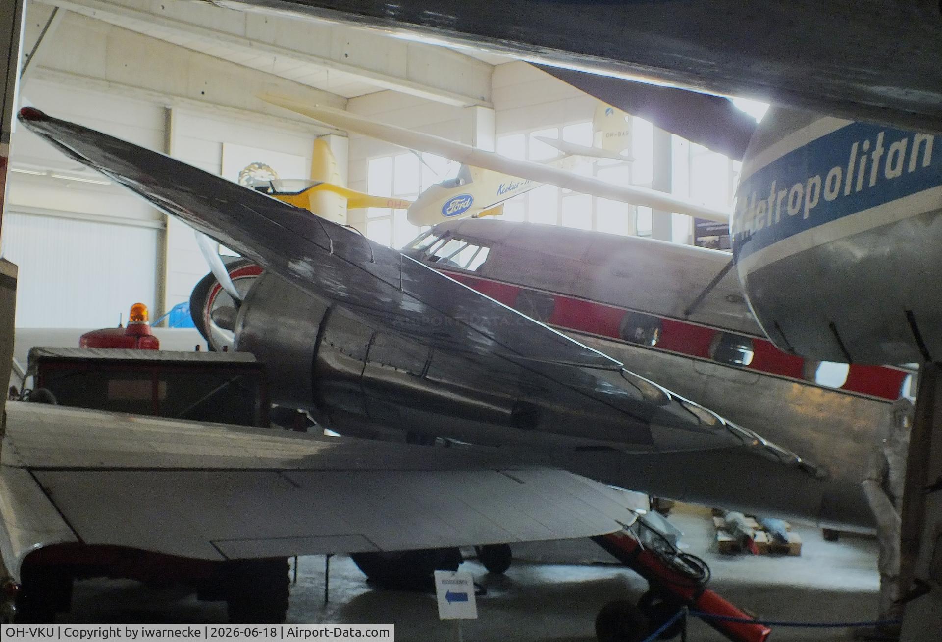 Aircraft OH-VKU, Lockheed 18-56 Lodestar Lodestar, c/n 2006, Lockheed 18-56 Lodestar with geophysical surveying equipment at the Suomen Ilmailumuseo (Finnish Aviation Museum), Vantaa, photo by iwarnecke