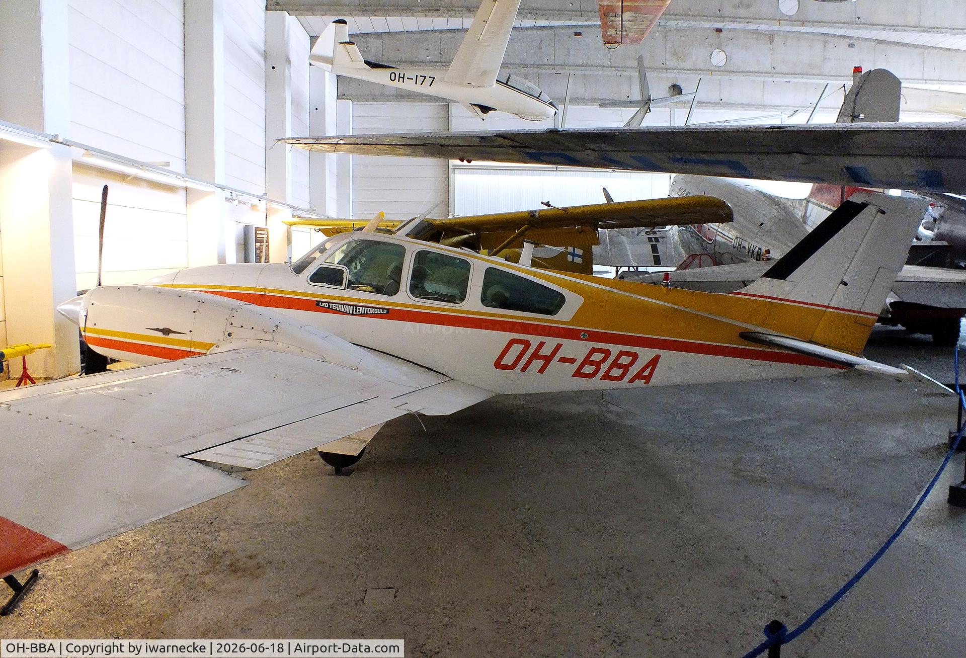 Aircraft OH-BBA, 1962 Beech 95-A55 Baron, c/n TC-261, Beech 95-A55 Baron at the Suomen Ilmailumuseo (Finnish Aviation Museum), Vantaa, photo by iwarnecke