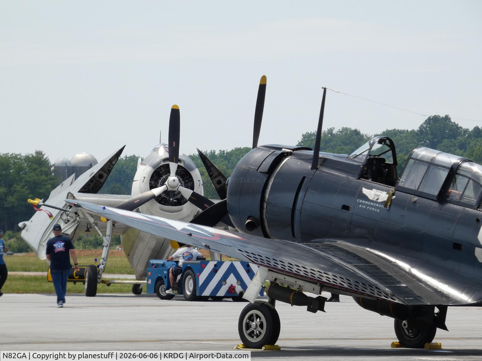 Aircraft N82GA, Douglas SBD-5 Dauntless, c/n 54532, Dauntless, at KRDG, photo by planestuff