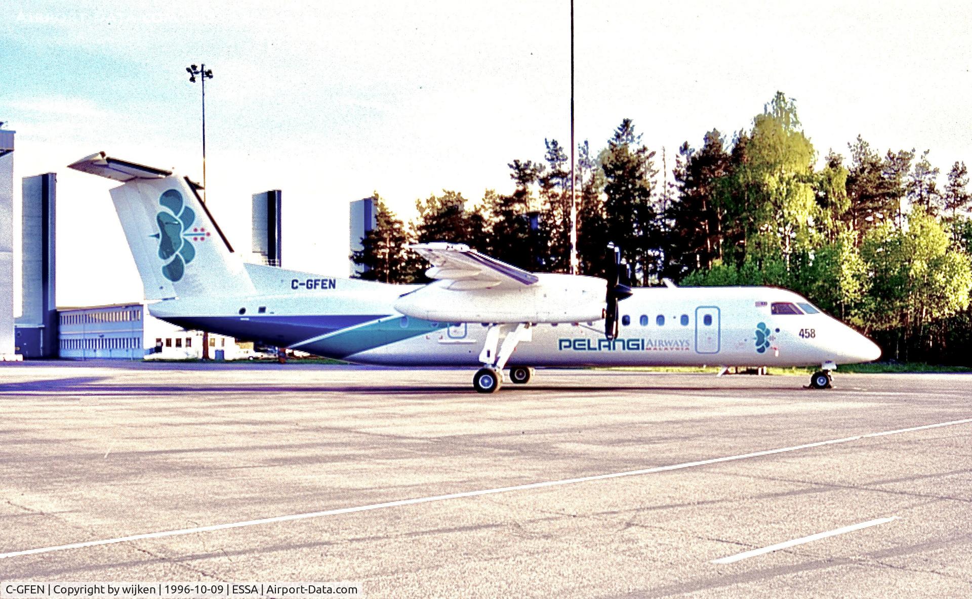 Aircraft C-GFEN, 1997 De Havilland Canada DHC-8-311 Dash 8, c/n 458, Ramp H, at ESSA, photo by wijken