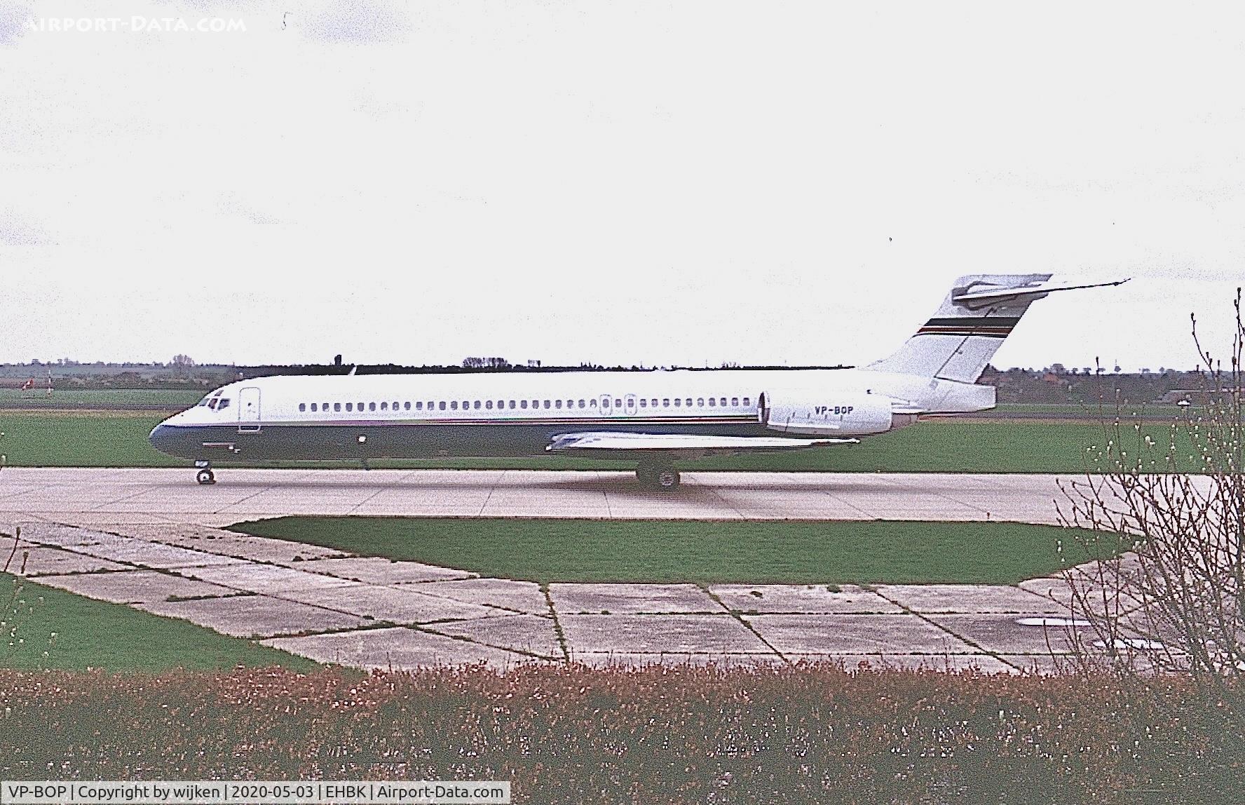 Aircraft VP-BOP, 1988 McDonnell Douglas DC-9-87, c/n 49725, Twy, at EHBK, photo by wijken