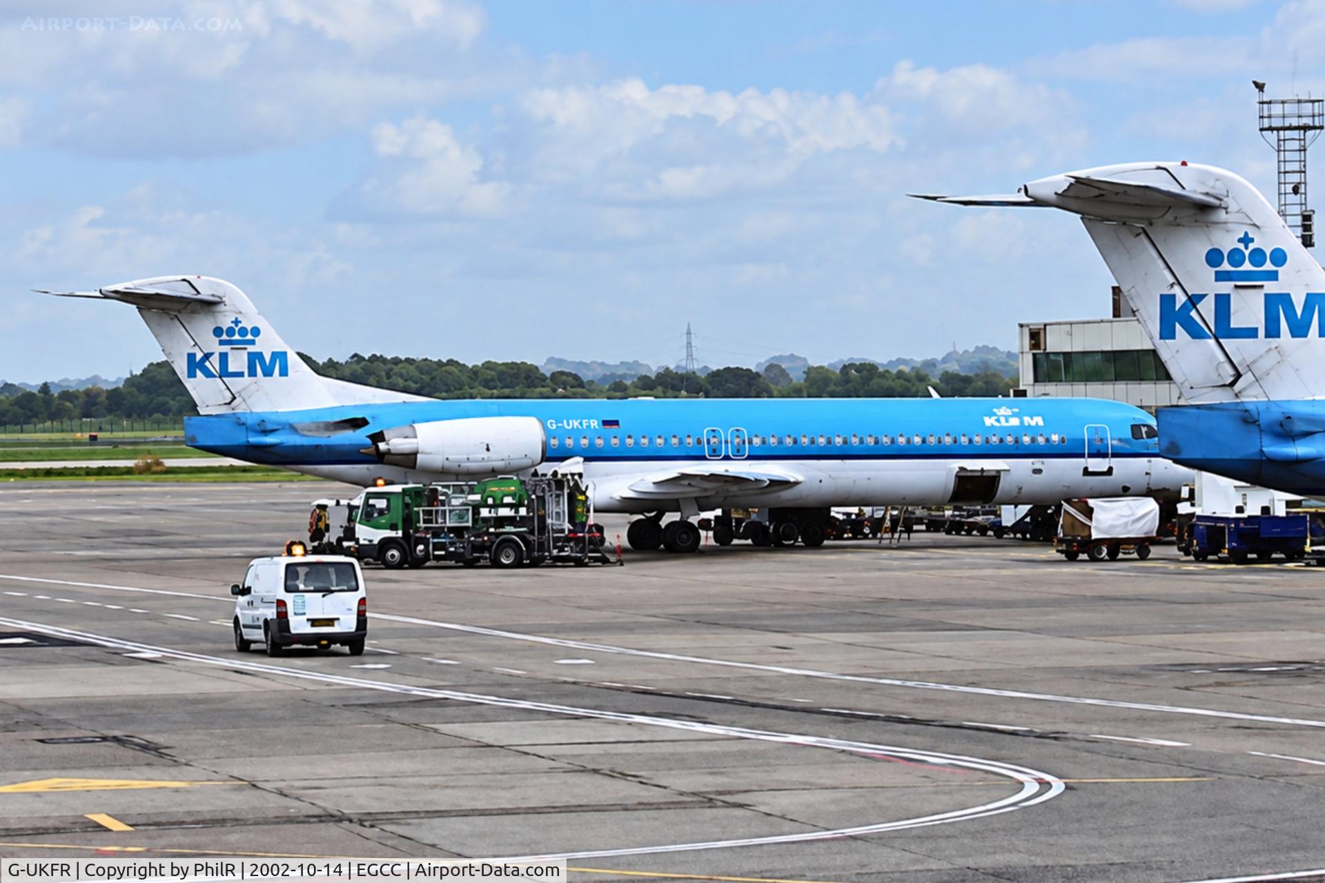 Aircraft G-UKFR, 1989 Fokker 100 (F-28-0100), c/n 11273, G-UKFR 1989 Fokker F-100 KLM UK MAN, at EGCC, photo by PhilR