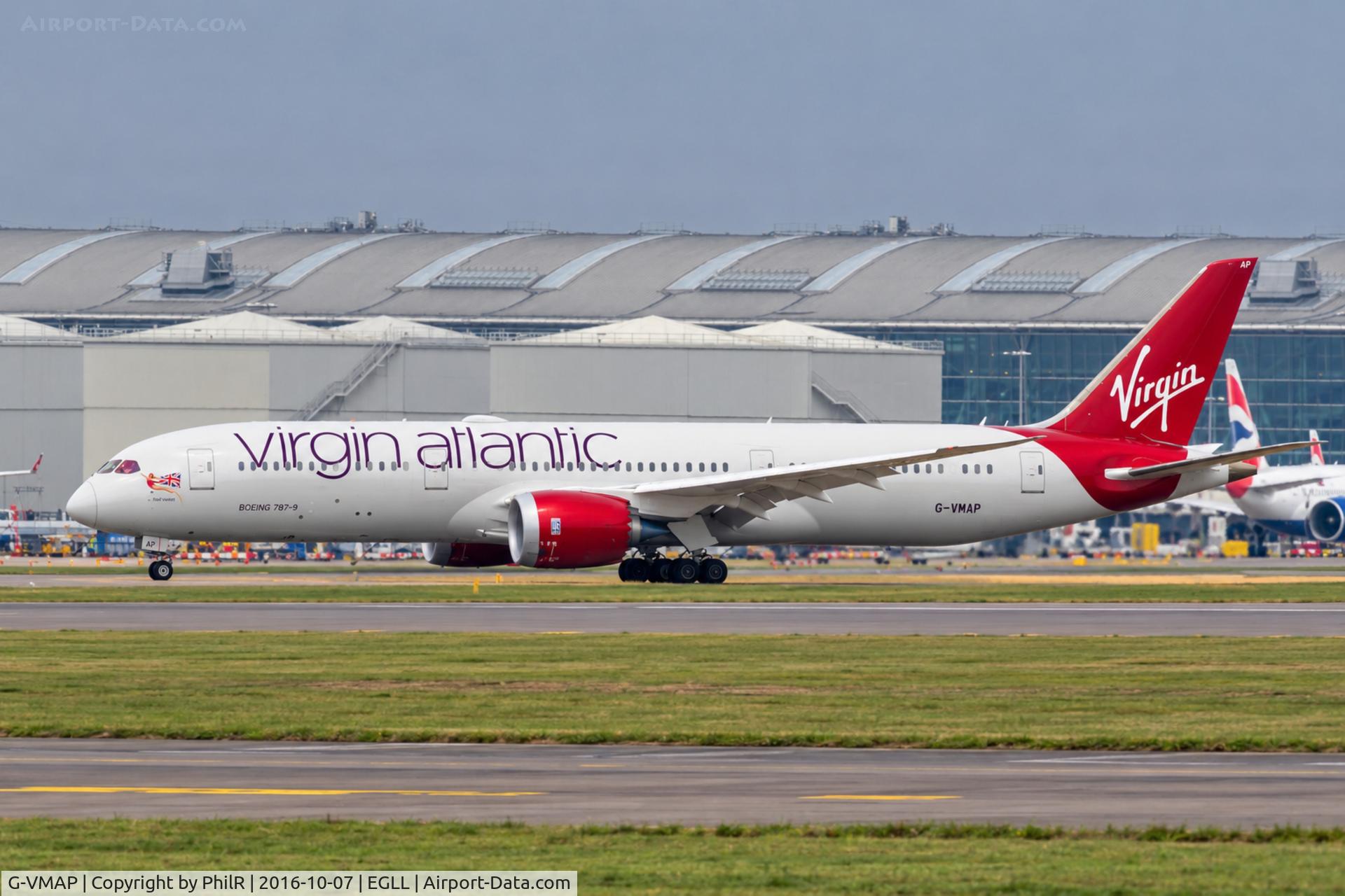 Aircraft G-VMAP, 2015 Boeing 787-9 Dreamliner, c/n 38047, G-VMAP 2016 B787-900 Virgin LHR, at EGLL, photo by PhilR