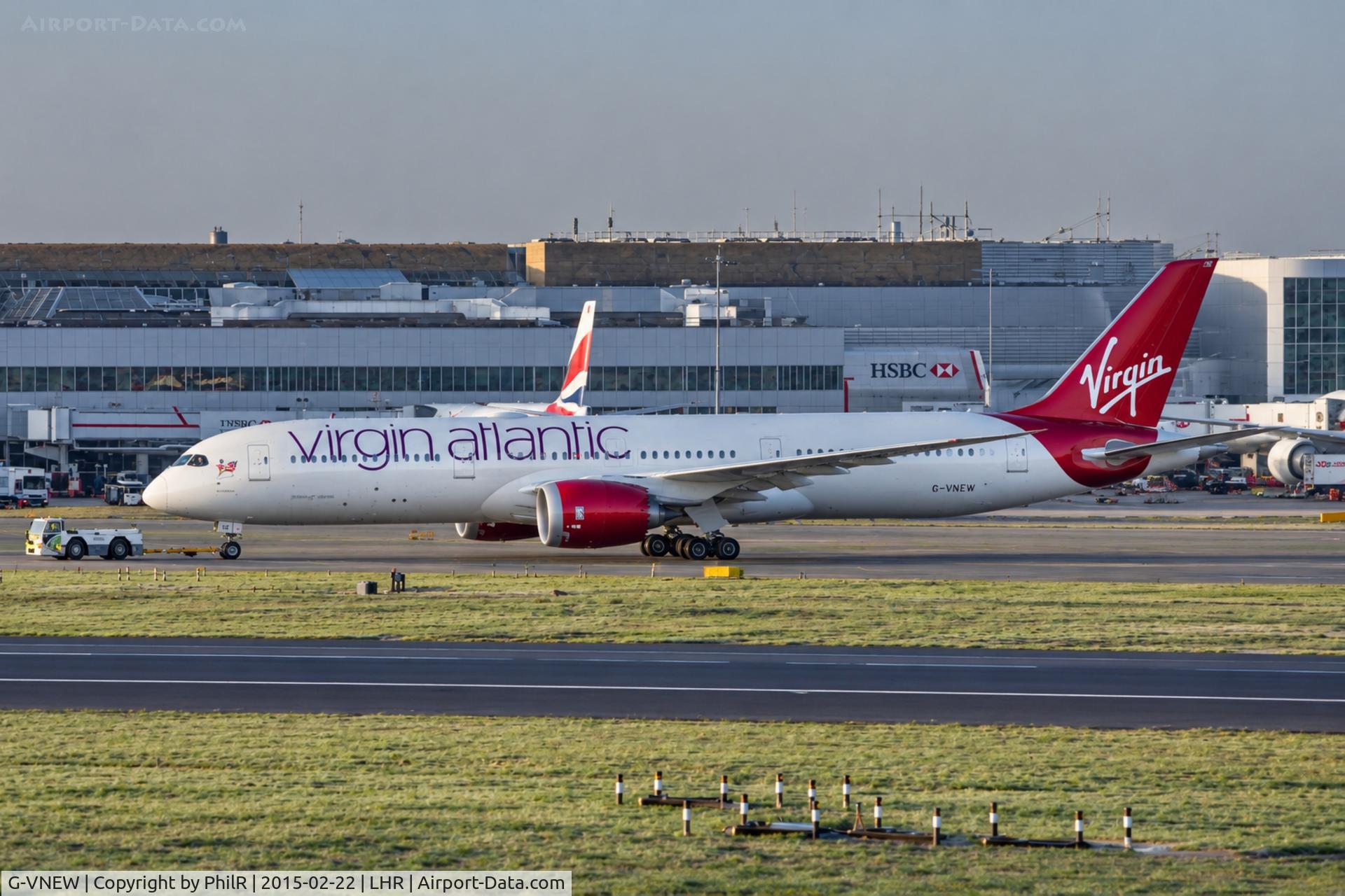 Aircraft G-VNEW, 2014 Boeing 787-9 Dreamliner, c/n 40956 l/n 218, G-VNEW 2014 B787-900 Virgin LHR, at LHR, photo by PhilR