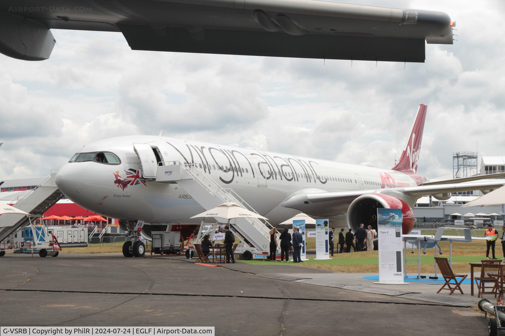 Aircraft G-VSRB, 2024 Airbus A330-941N, c/n 2061, G-VSRB 2023 Airbus A330-941 Virgin Atlantic FIA Farnborough, at EGLF, photo by PhilR