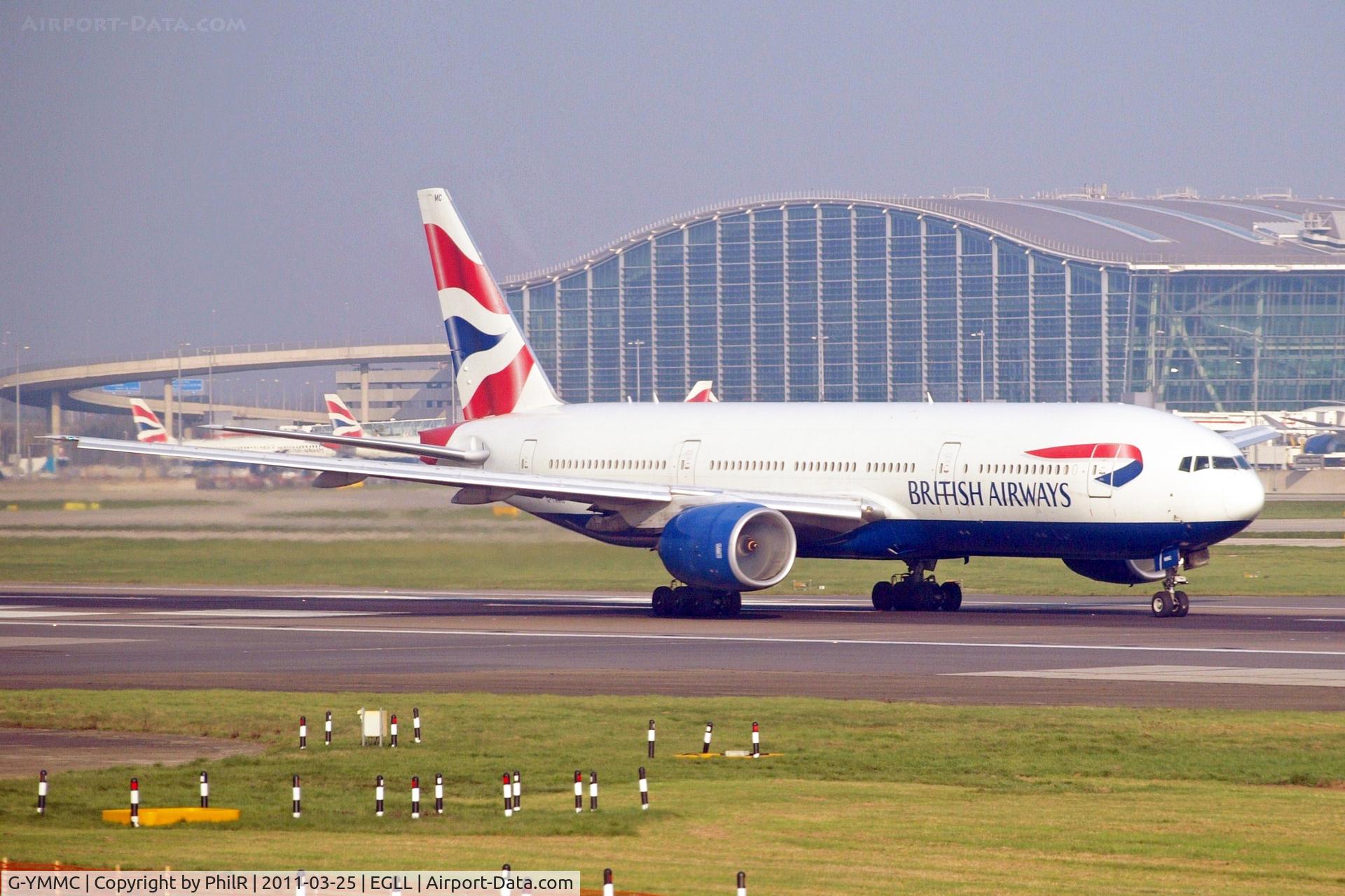 Aircraft G-YMMC, 2000 Boeing 777-236, c/n 30304, G-YMMC 2000 B777-200 BA LHR, at EGLL, photo by PhilR