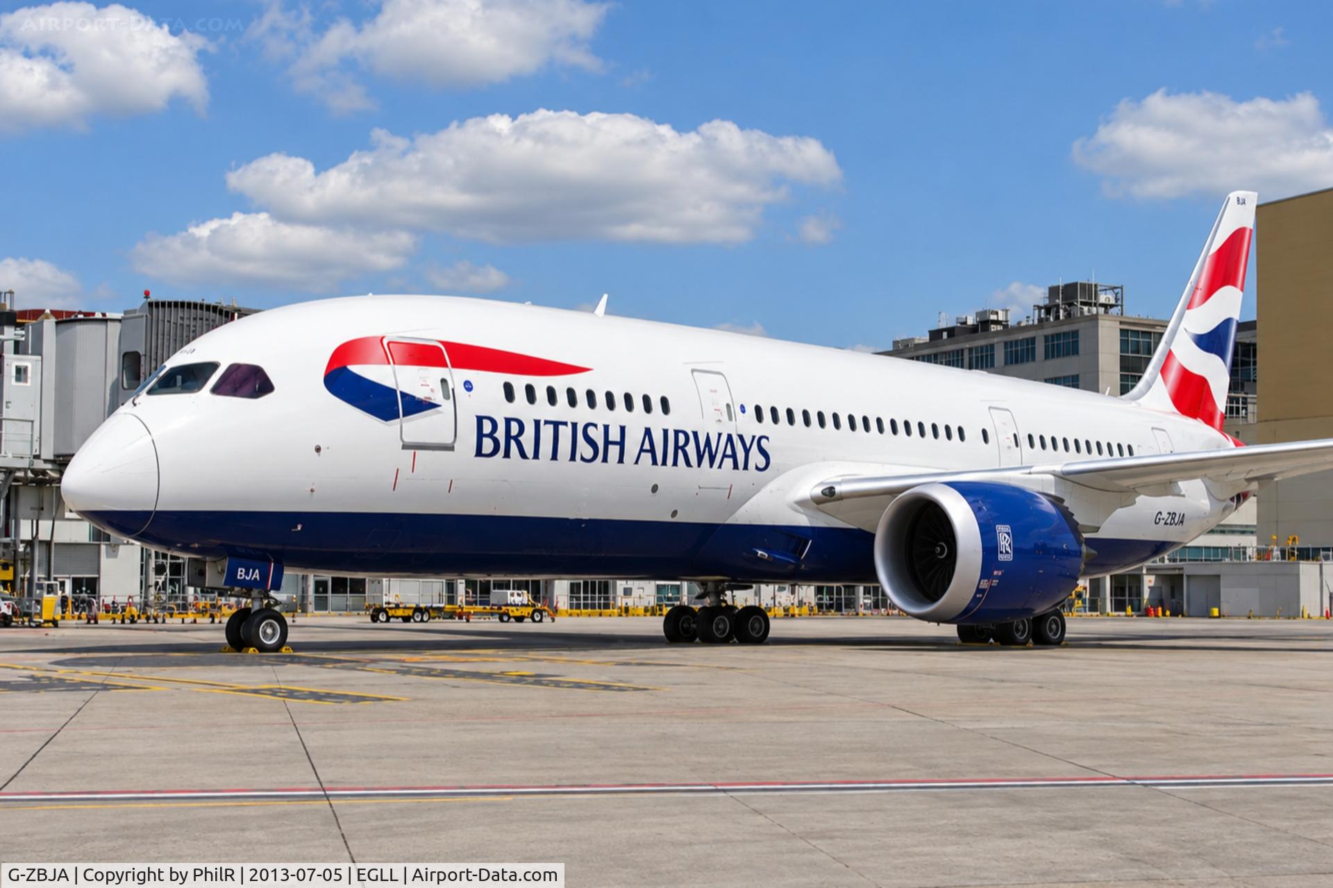 Aircraft G-ZBJA, 2013 Boeing 787-8 Dreamliner, c/n 38609 l/n 108, G-ZBJA 2013 B787-800 BA LHR, at EGLL, photo by PhilR
