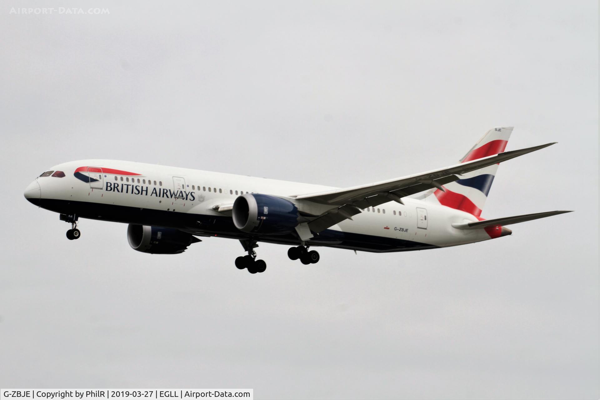 Aircraft G-ZBJE, 2013 Boeing 787-8 Dreamliner, c/n 38612 l/n 173, G-ZBJE 2013 B787-800 Bedfont LHR, at EGLL, photo by PhilR