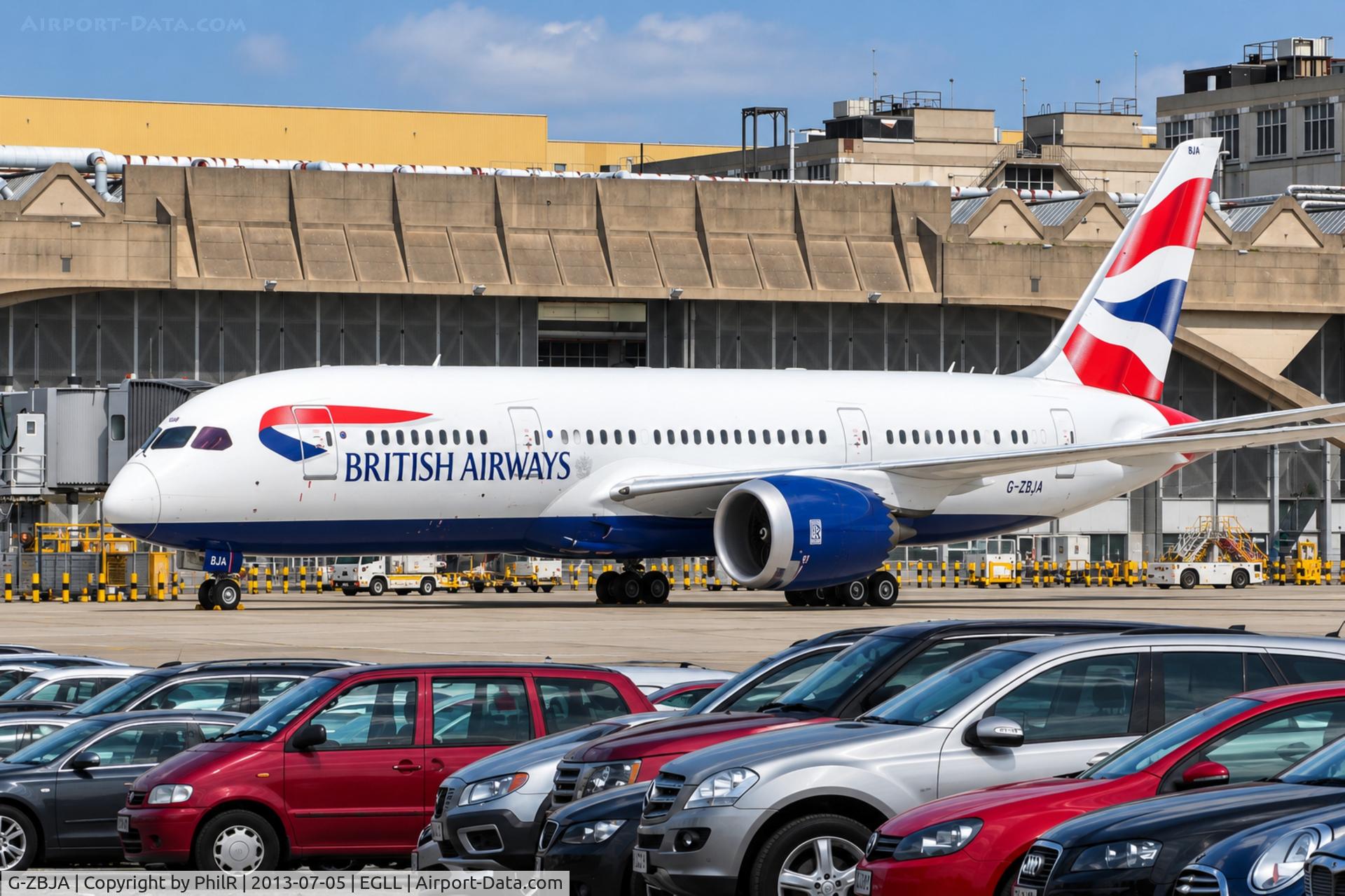 Aircraft G-ZBJA, 2013 Boeing 787-8 Dreamliner, c/n 38609 l/n 108, G-ZBJA 2013 B787-800 BA LHR, at EGLL, photo by PhilR