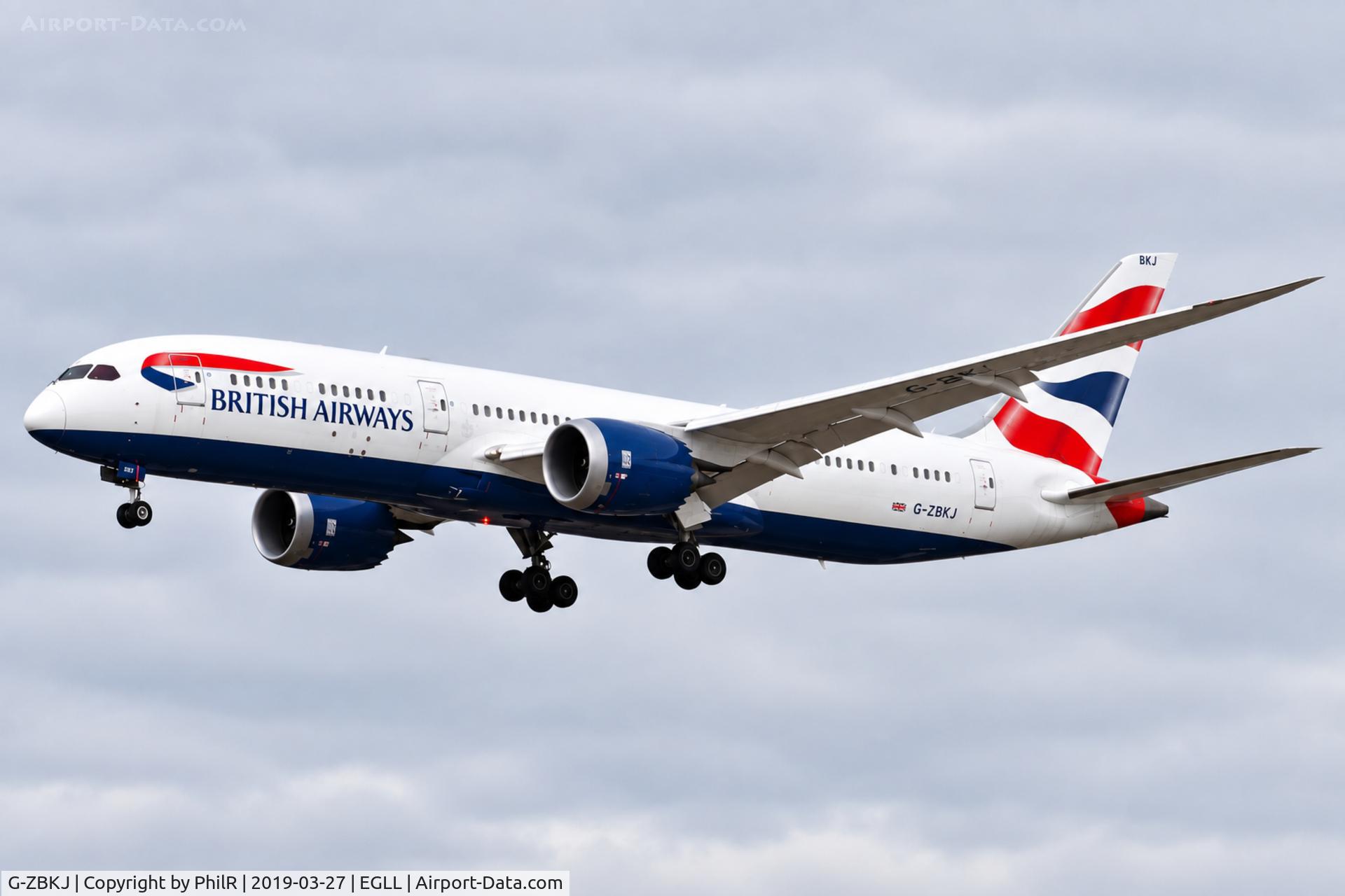 Aircraft G-ZBKJ, 2016 Boeing 787-9 Dreamliner, c/n 38626, G-ZBKJ 2016 B787-900 Bedfont LHR, at EGLL, photo by PhilR