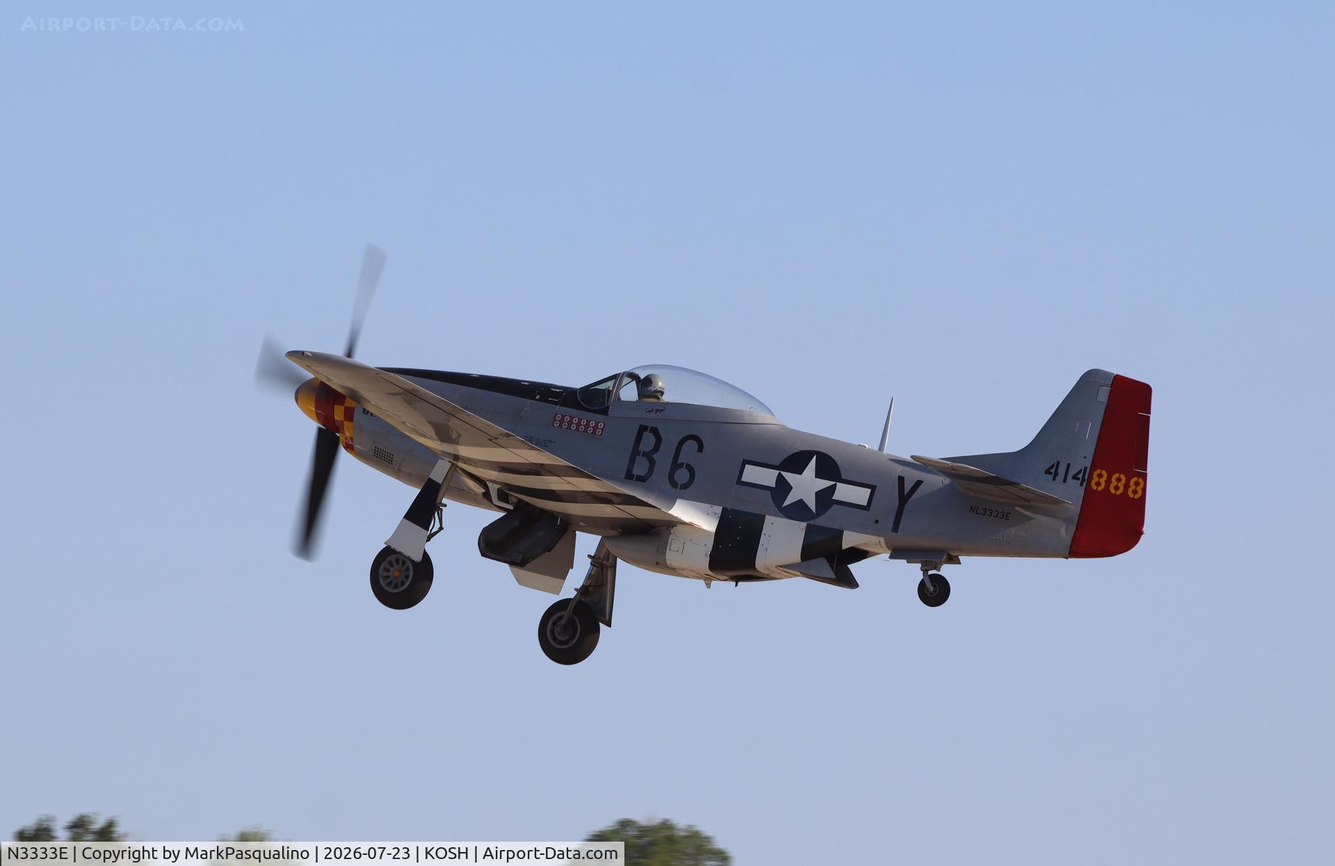 Aircraft N3333E, 1944 North American/aero Classics P-51D, c/n 122-51619, North American P-51D, at KOSH, photo by MarkPasqualino