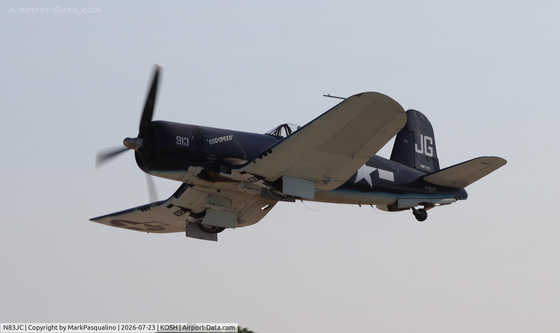 Aircraft N83JC, 1943 Goodyear FG-1D Corsair, c/n 67089, Goodyear FG-1D Corsair, at KOSH, photo by MarkPasqualino