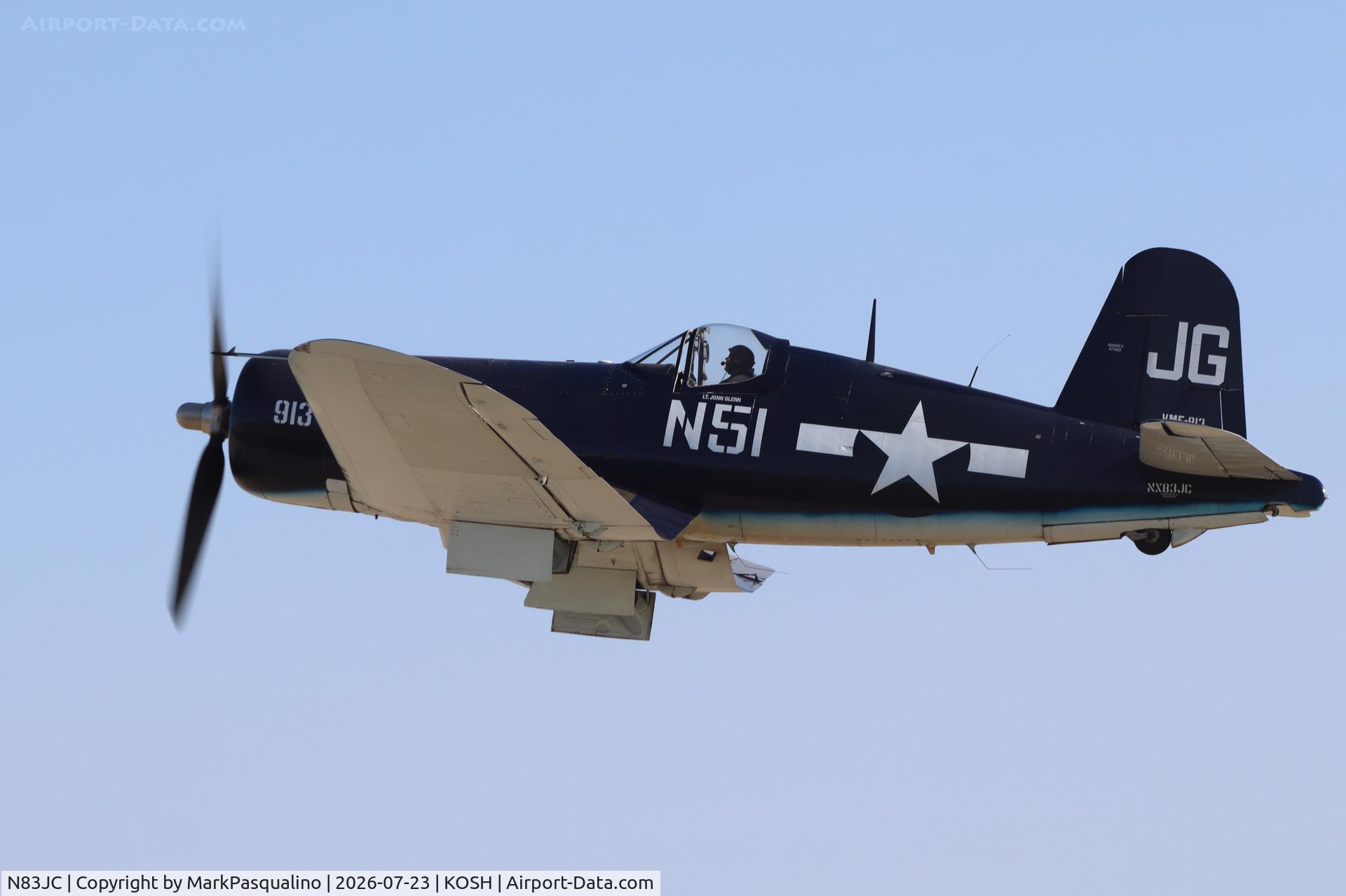 Aircraft N83JC, 1943 Goodyear FG-1D Corsair, c/n 67089, Goodyear FD-1D Corsair, at KOSH, photo by MarkPasqualino
