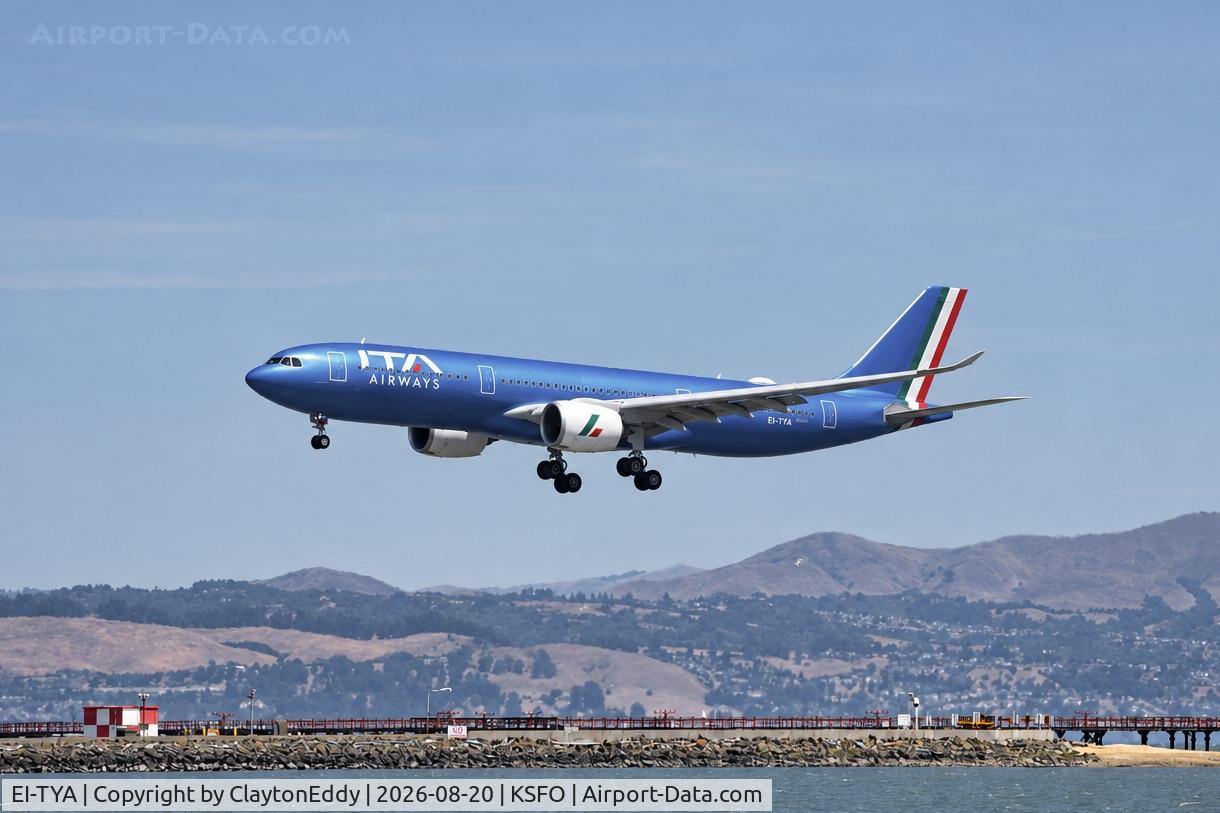 Aircraft EI-TYA, 2023 Airbus A330-941N 'Antonio Cairoli', c/n 2047, SFO 2026, at KSFO, photo by ClaytonEddy