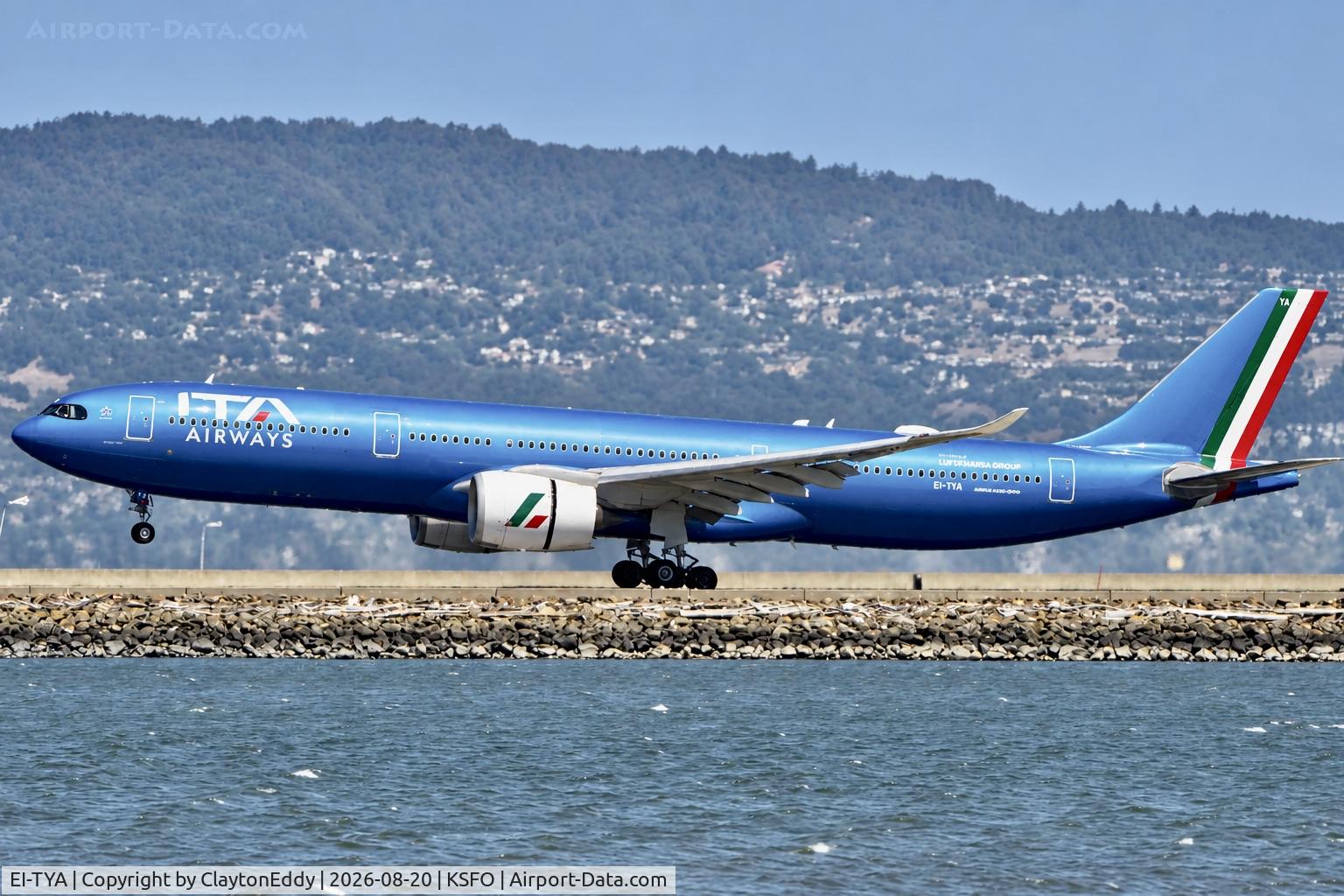 Aircraft EI-TYA, 2023 Airbus A330-941N 'Antonio Cairoli', c/n 2047, SFO 2026, at KSFO, photo by ClaytonEddy