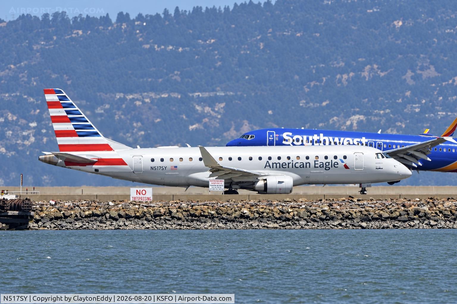 Aircraft N517SY, 2021 Embraer 175LR (ERJ-170-200LR), c/n 17000898, SFO 2026, at KSFO, photo by ClaytonEddy