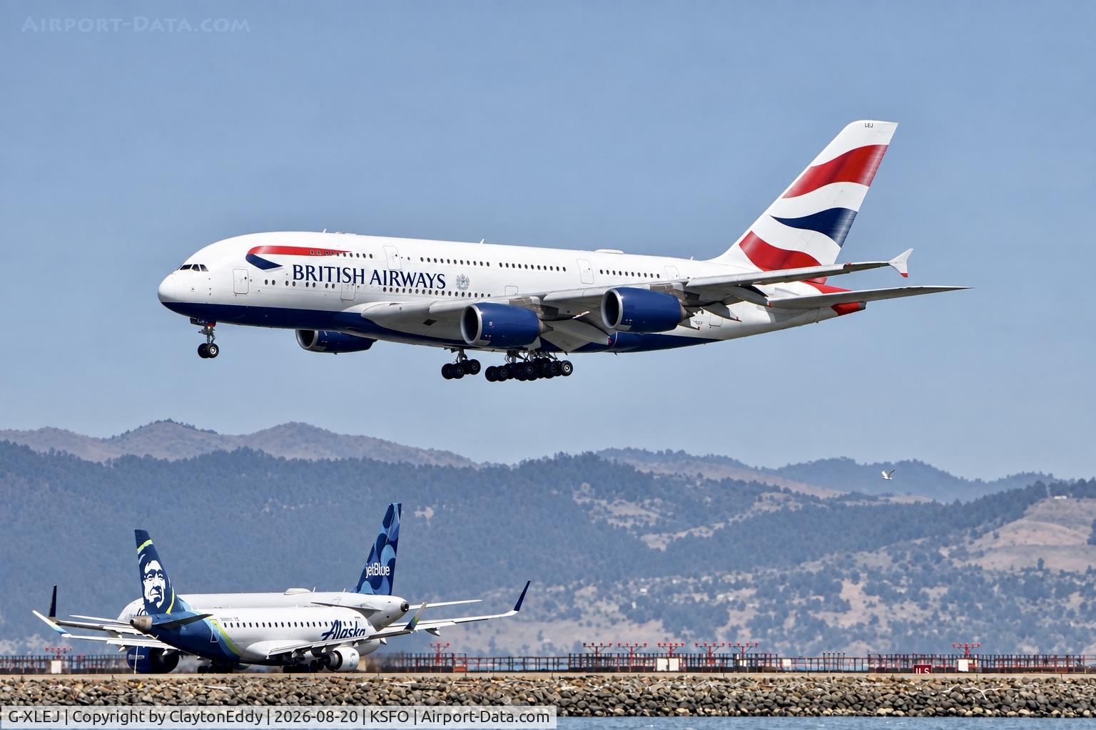 Aircraft G-XLEJ, 2015 Airbus A380-841, c/n 192, SFO 2026, at KSFO, photo by ClaytonEddy