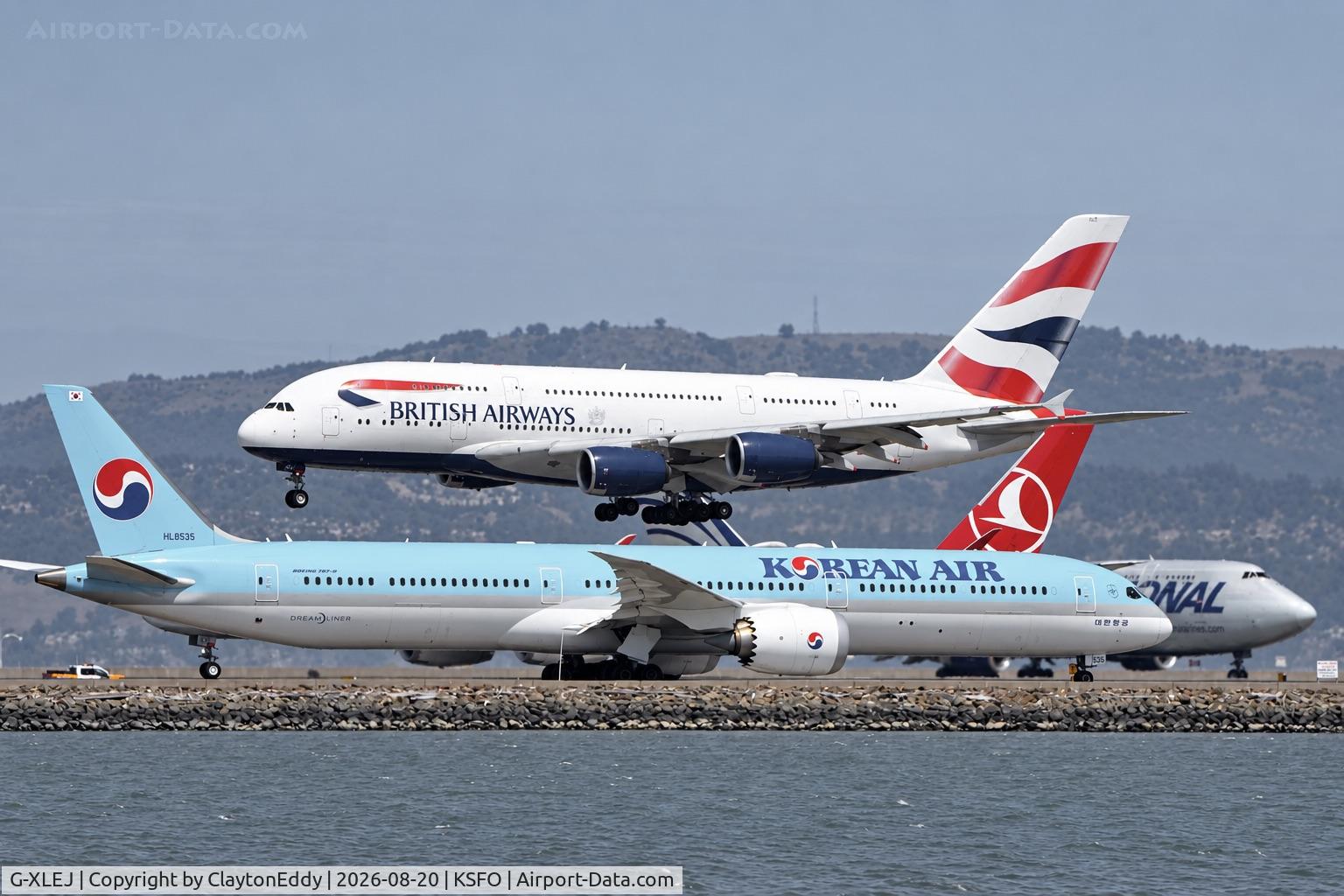 Aircraft G-XLEJ, 2015 Airbus A380-841, c/n 192, SFO 2026, at KSFO, photo by ClaytonEddy