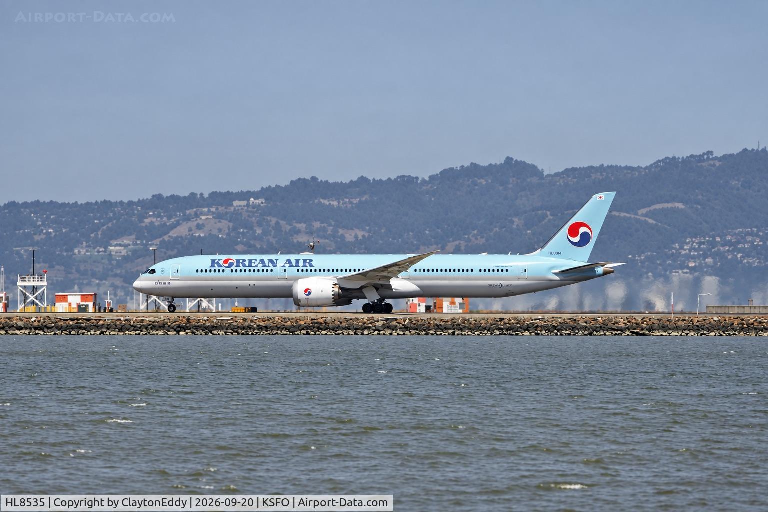 Aircraft HL8535, 2024 Boeing 787-10 Dreamliner Dreamliner, c/n 60300 l/n 1156, SFO 2026, at KSFO, photo by ClaytonEddy