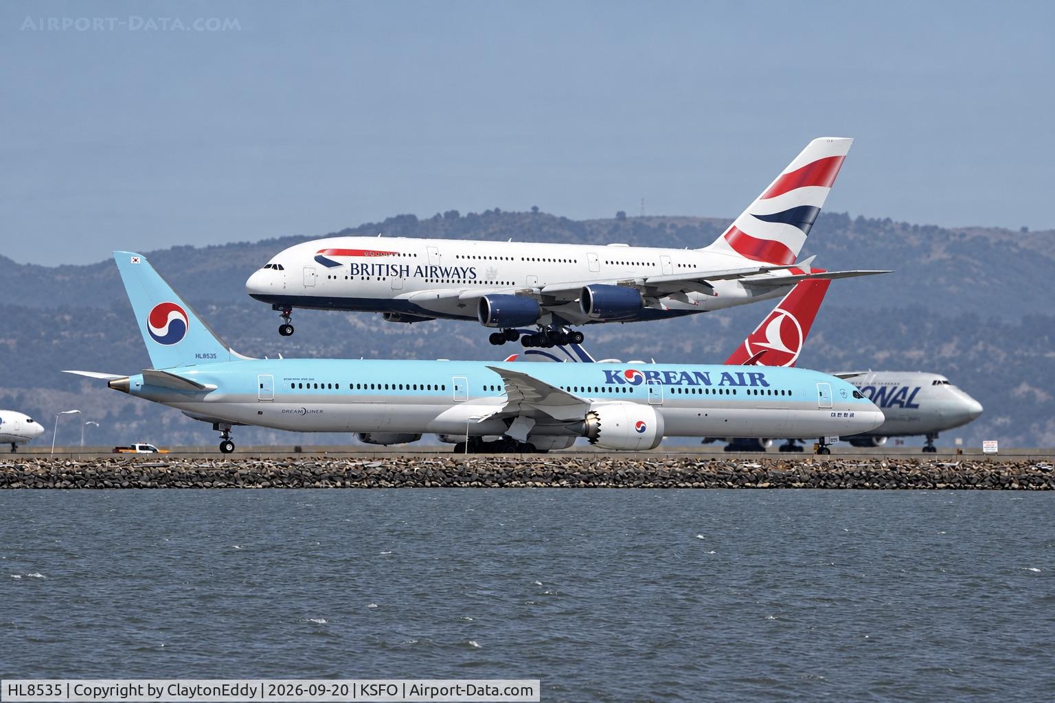 Aircraft HL8535, 2024 Boeing 787-10 Dreamliner Dreamliner, c/n 60300 l/n 1156, SFO 2026, at KSFO, photo by ClaytonEddy