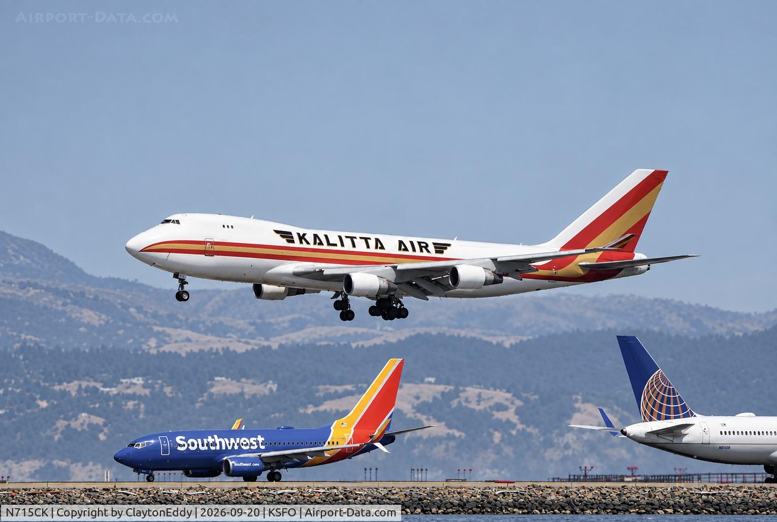 Aircraft N715CK, 2002 Boeing 747-4B5F/SCD, c/n 32809, SFO 2026, at KSFO, photo by ClaytonEddy