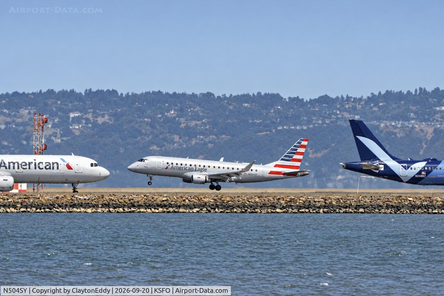 Aircraft N504SY, 2021 Embraer EMB-175, c/n 17000885, SFO 2026, at KSFO, photo by ClaytonEddy