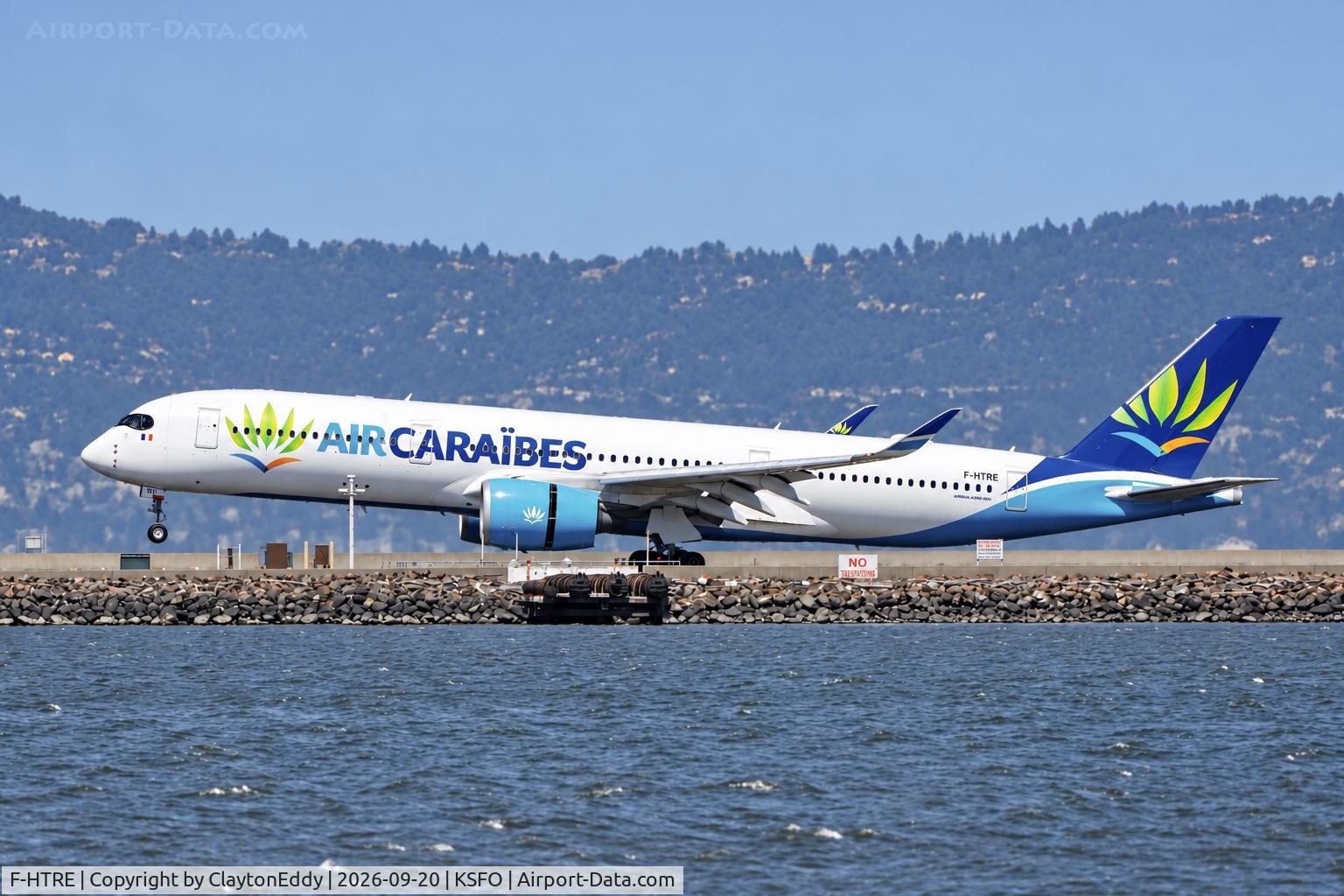 Aircraft F-HTRE, 2019 Airbus A350-941, c/n 327, SFO 2026, at KSFO, photo by ClaytonEddy