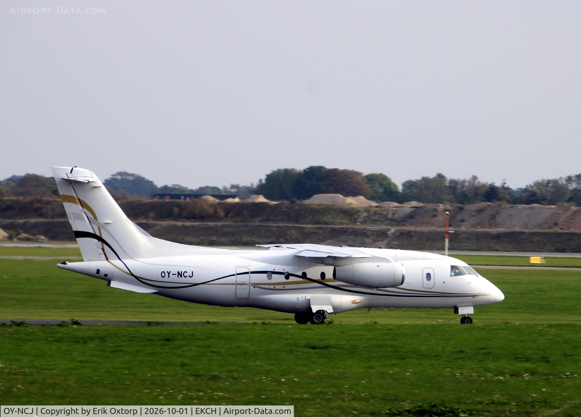 Aircraft OY-NCJ, 2001 Fairchild Dornier 328-300 328JET, c/n 3186, OY-NCJ taking off 22R, at EKCH, photo by Erik Oxtorp