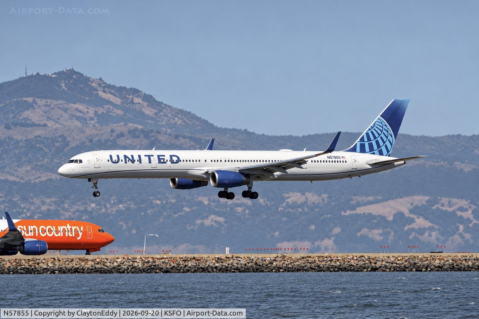 Aircraft N57855, 2004 Boeing 757-324, c/n 32814, SFO 2026, at KSFO, photo by ClaytonEddy